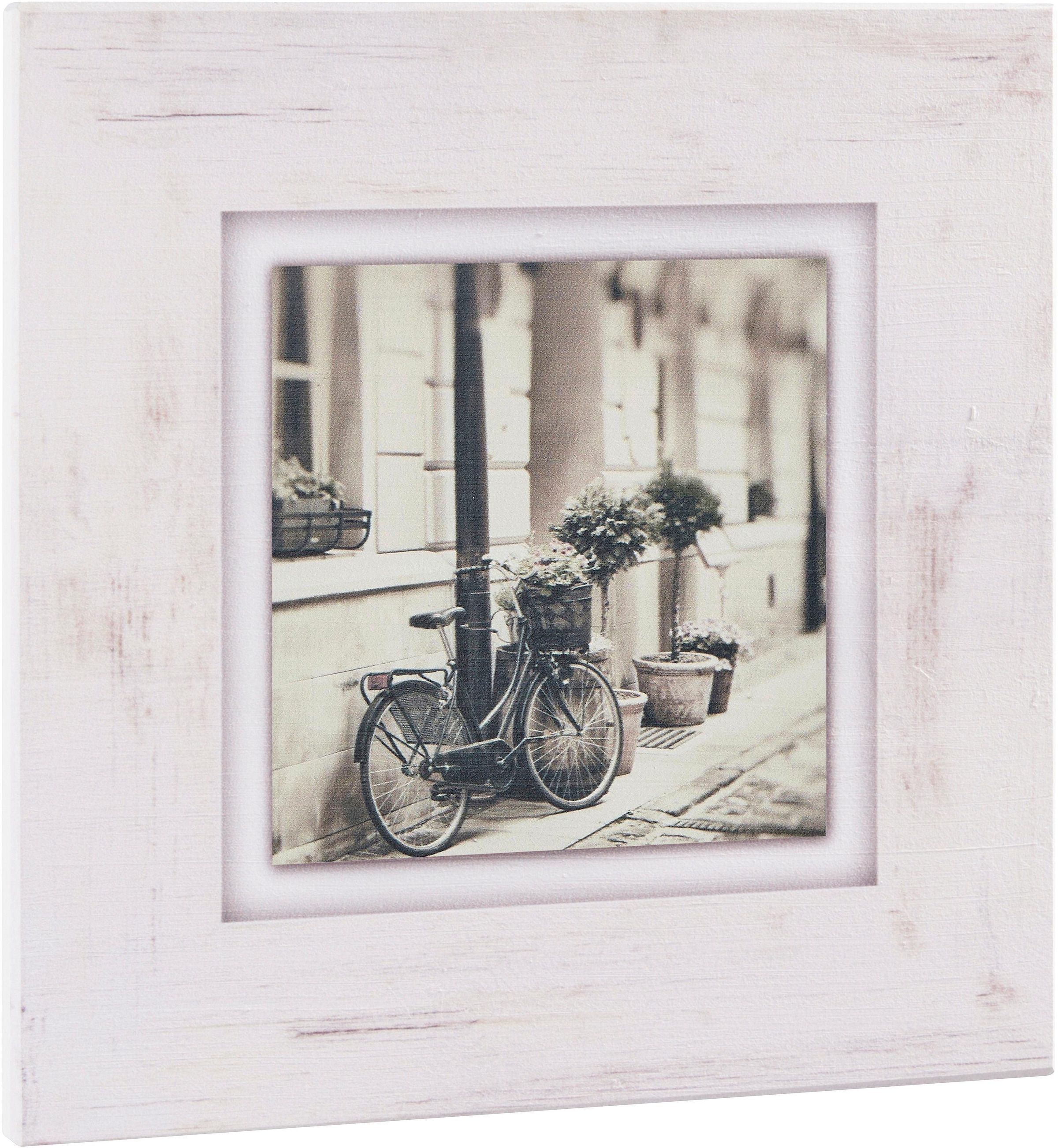 Home affaire Holzbild »Fahrrad an Hauswand«, 40/40 cm