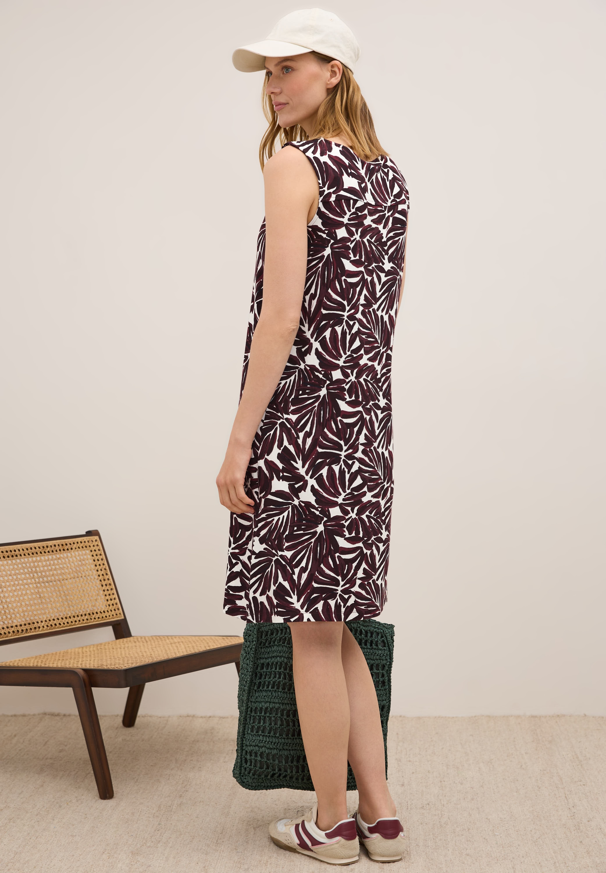 Cecil Jerseykleid, Sommerkleid mit Raffung an den Schultern und grafischem Muster