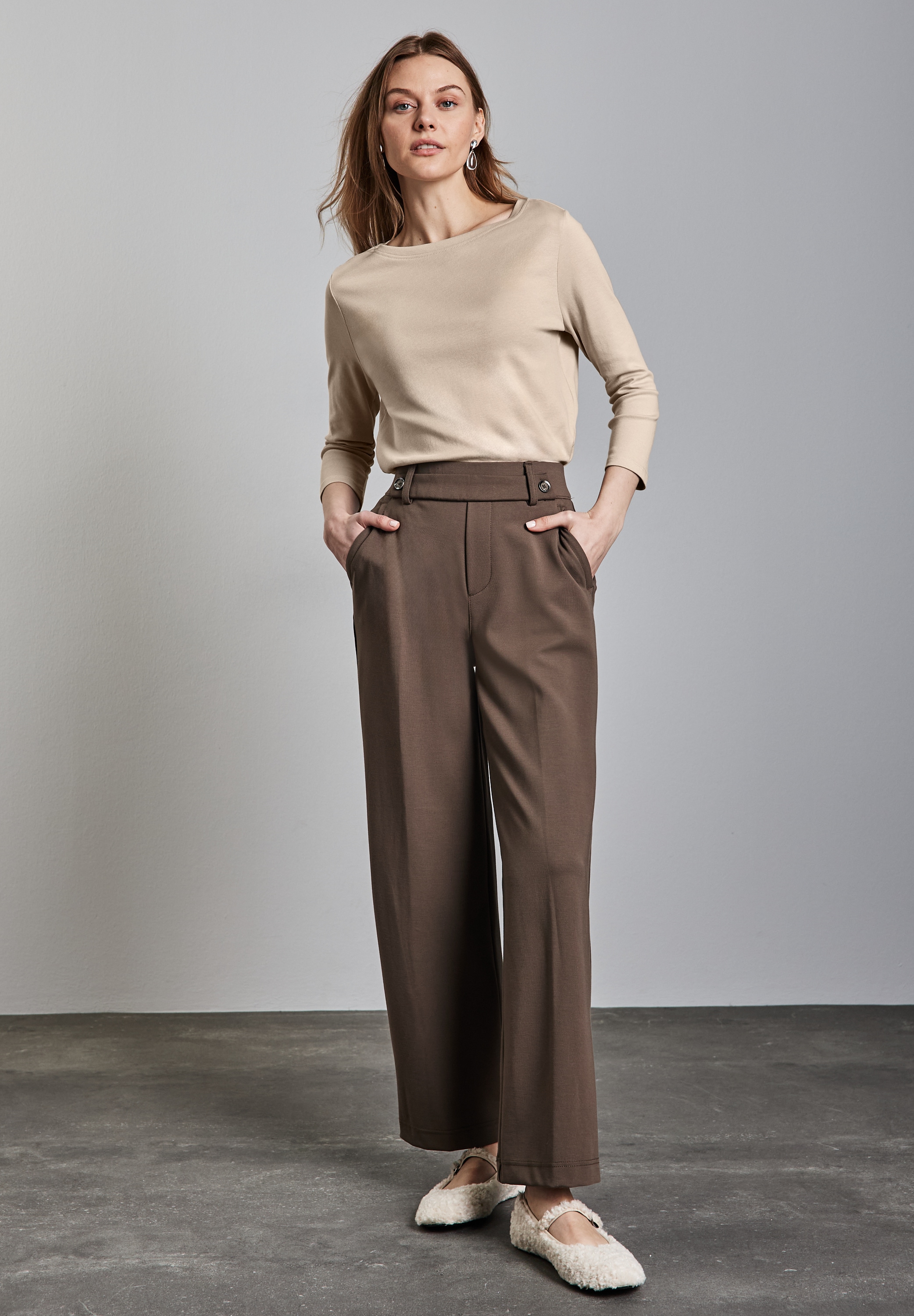 STREET ONE 3/4-Arm-Shirt, mit U-Boot-Ausschnitt