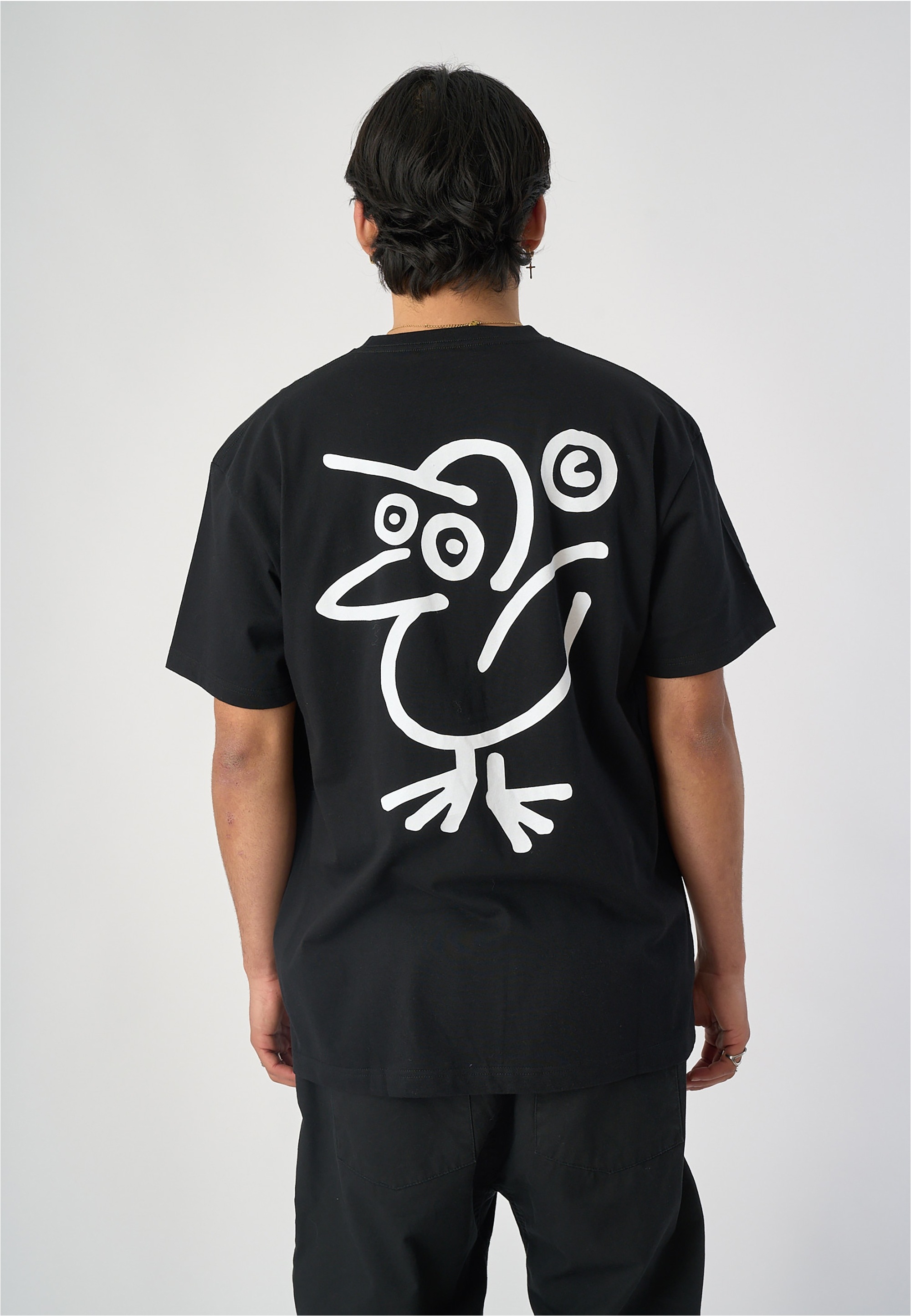 Cleptomanicx Sketch Gull T-Shirt Black Size S 3