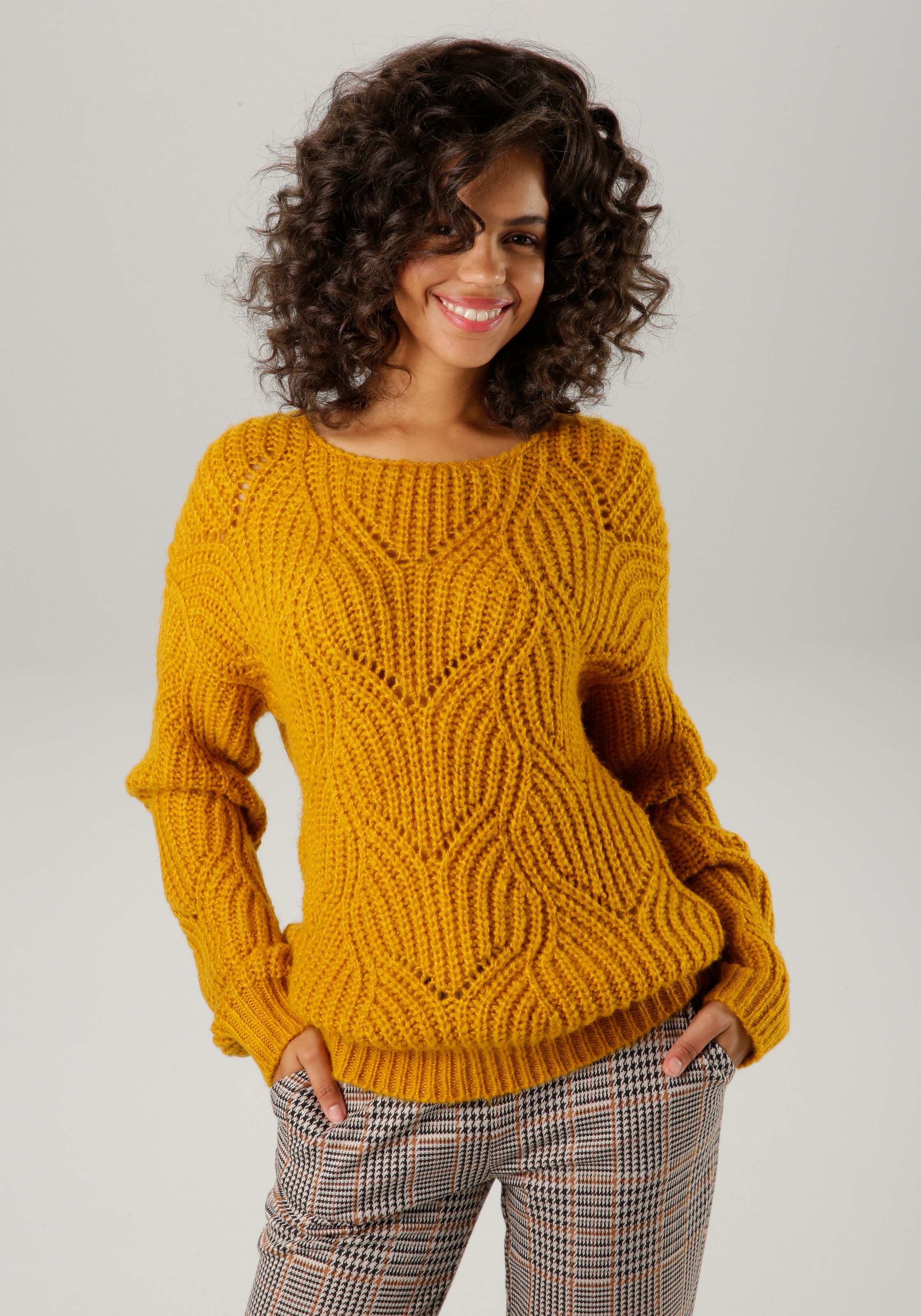 Strickpullover, im dezenten, extravaganten Ajour-Strick-Muster - NEUE KOLLEKTION