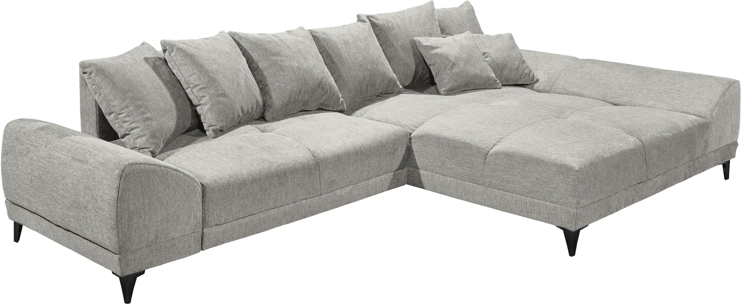 ED EXCITING DESIGN Ecksofa »Scott L-Form«, mit Bettfunktion, Bettkasten & 8 Zierkissen