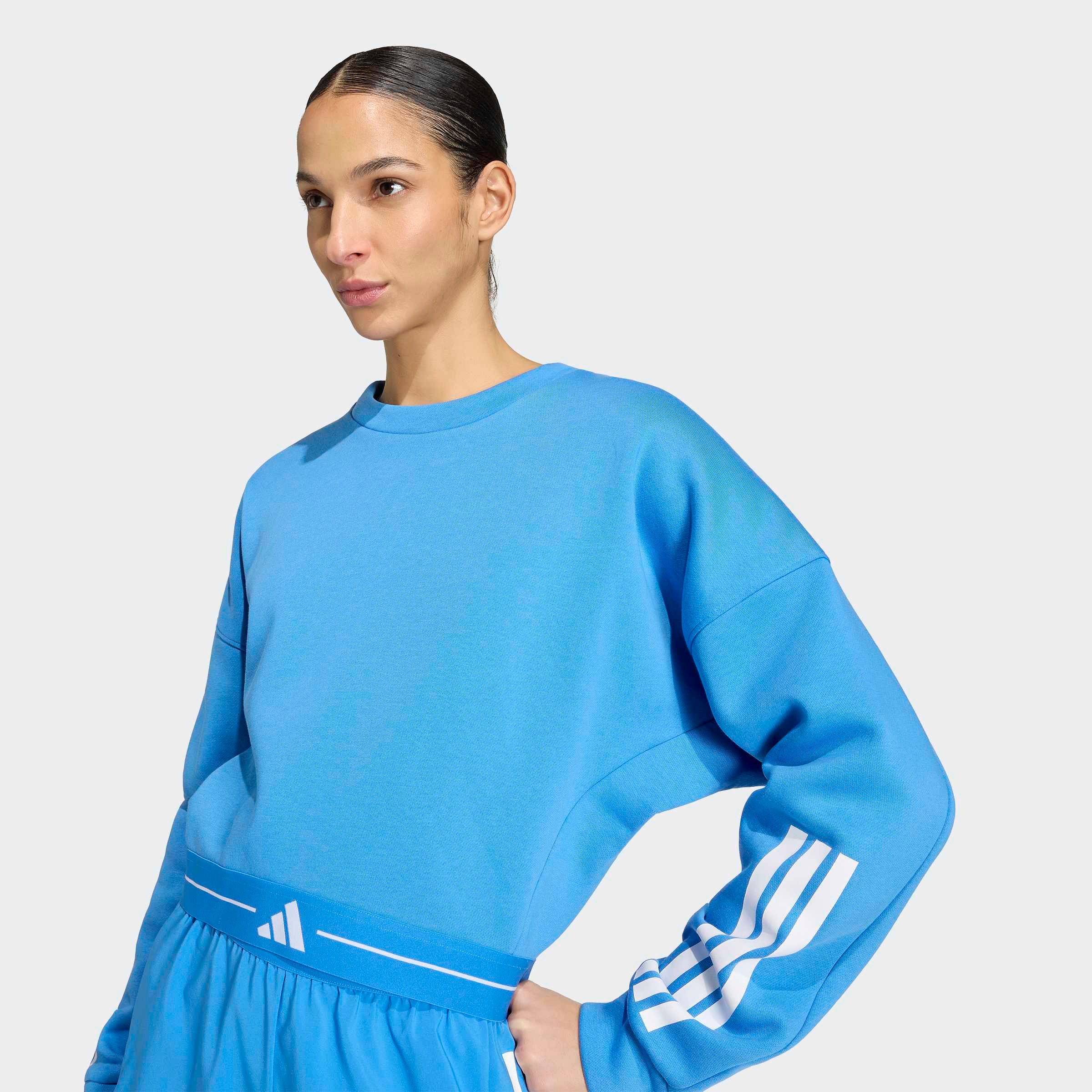 adidas Performance Sweatshirt "HYPERGLAM MIT 3-STREIFEN UND RUNDHALSAUSSCHN günstig online kaufen