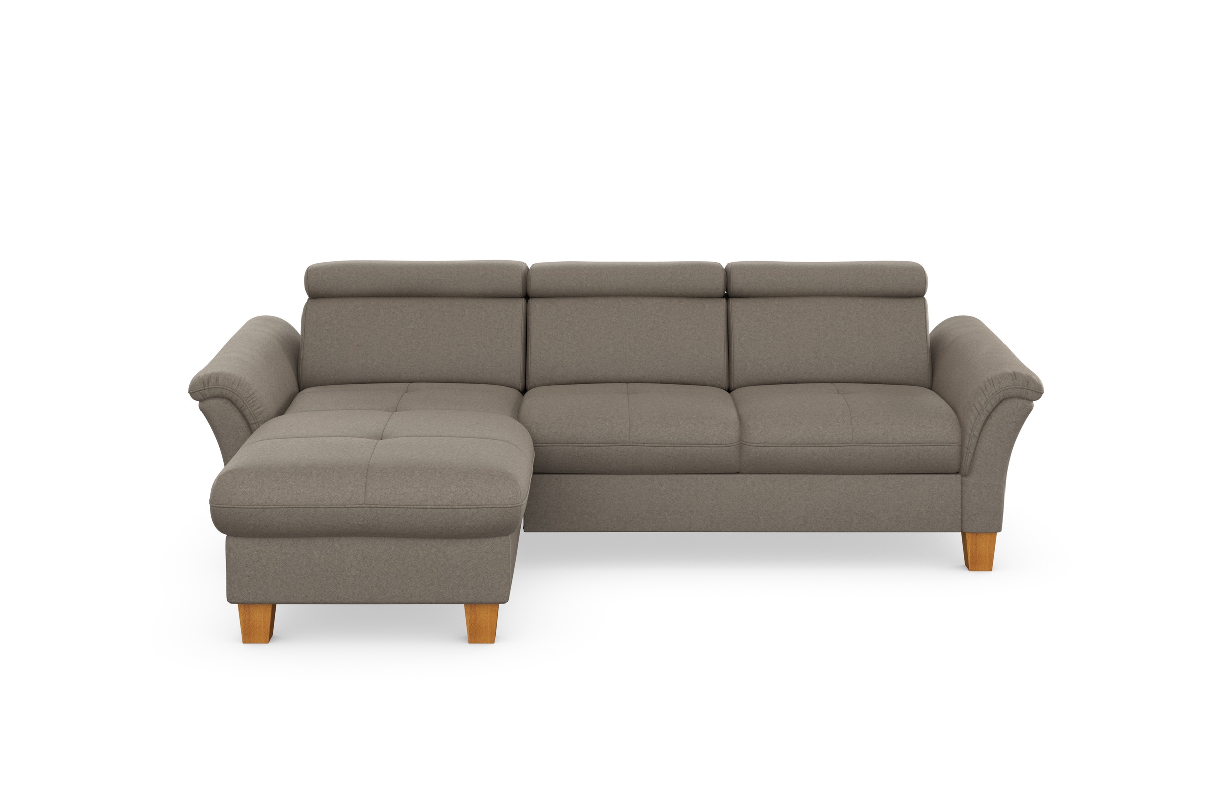 Home affaire Ecksofa »Lindgren L-Form«, wahlweise mit Bett mit klappbaren Rollen, Kasten und Kopfverstellung