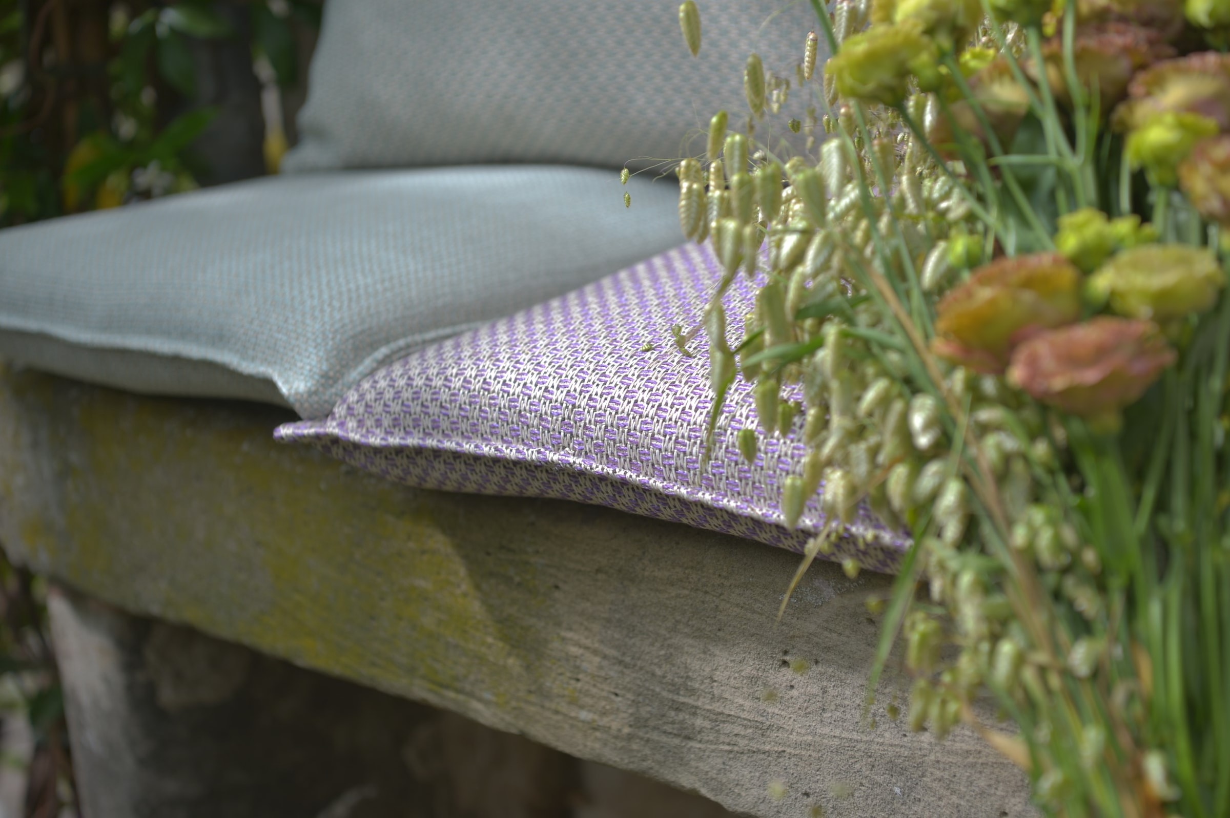 H.O.C.K. Sitzauflage »Linocea« Outdoor Sitzkissen, 40x40x6cm, Stuhlkissen, salbei mint, gemustert