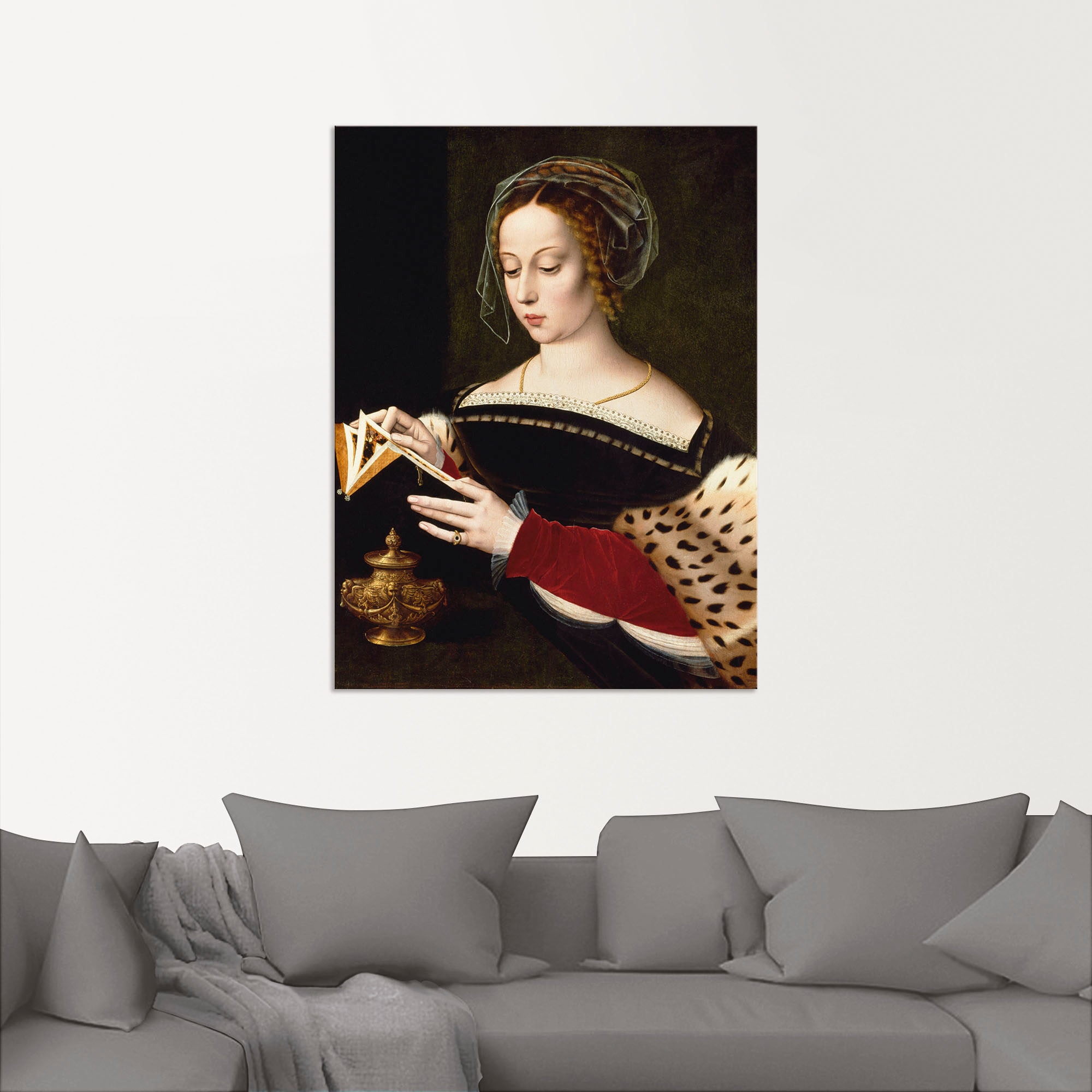 Wandaufkleber Alubild, Black (1 Größen Friday Wandbild Magdalena«, Poster »Die Maria versch. als Portrait, St.), lesende BAUR Artland | in oder Leinwandbild,