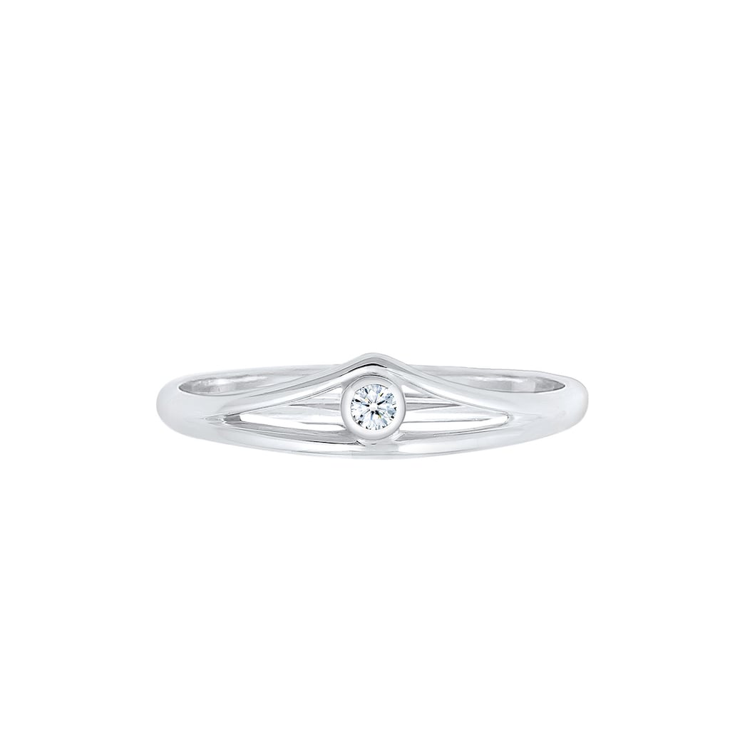 Elli DIAMONDS Verlobungsring »Verlobungsring Geo Diamant (0.03 ct.) 925 Silber«