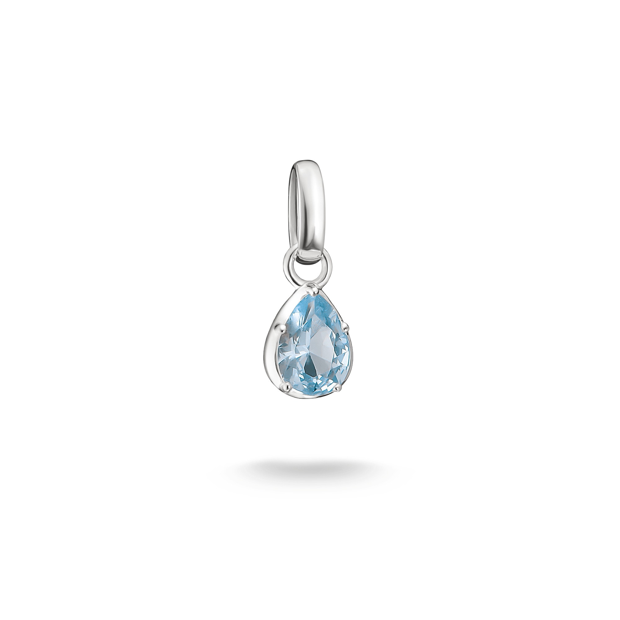 THOMAS SABO Damen Charm-Einhänger "Birthstone/Geburtsstein Charm - Connect", März, blau, Silber 925 (recycelt), Charms, mit Zirkonia (synth.) oder