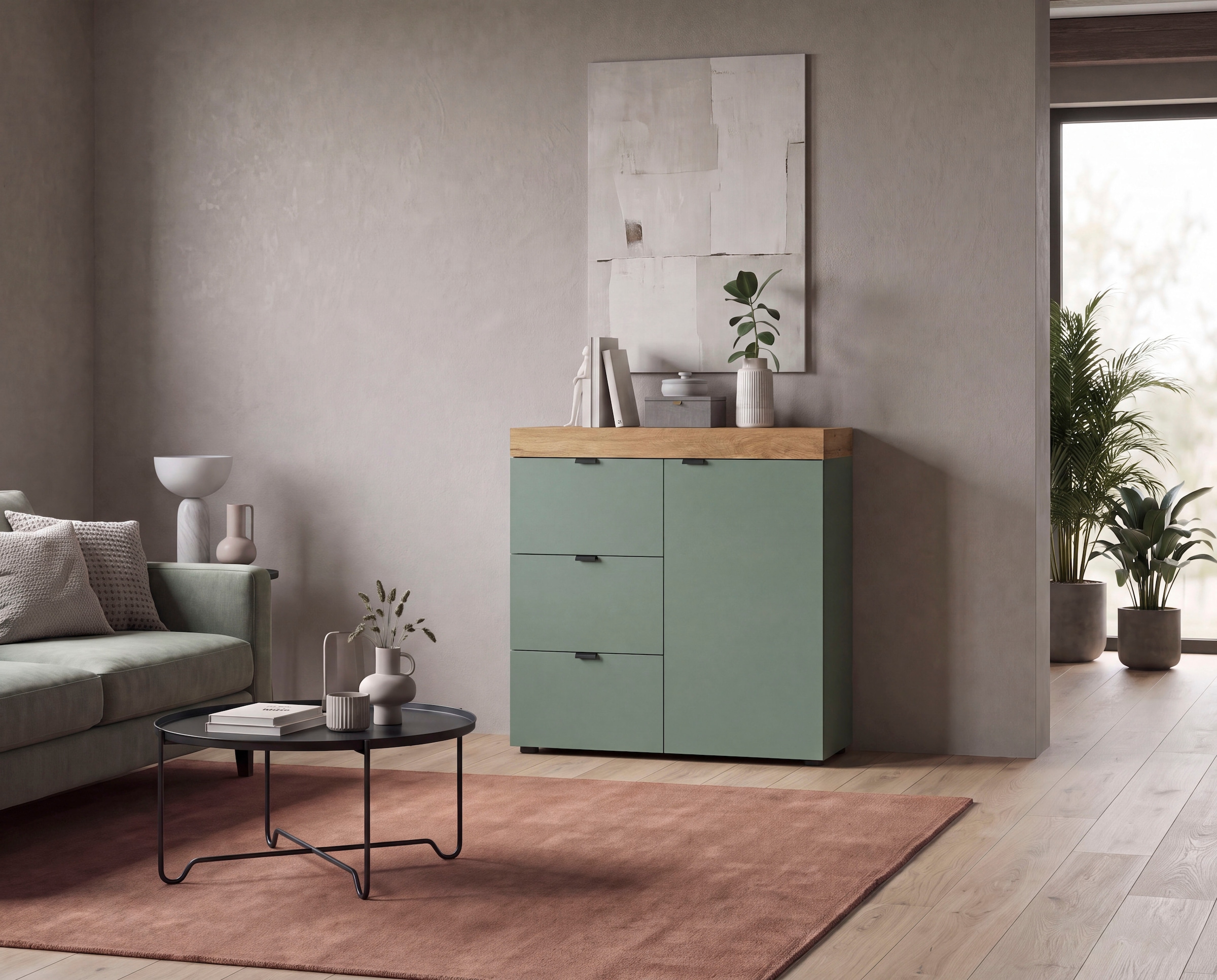 OTTO home Kommode »MAMBO II, Breite 77 cm, 1 Tür, 1 Einlegeboden, 3 Schubkästen« 1 Stk. tlg. Kommode, Anrichte, Wohnzimmer, Schlafzimmer
