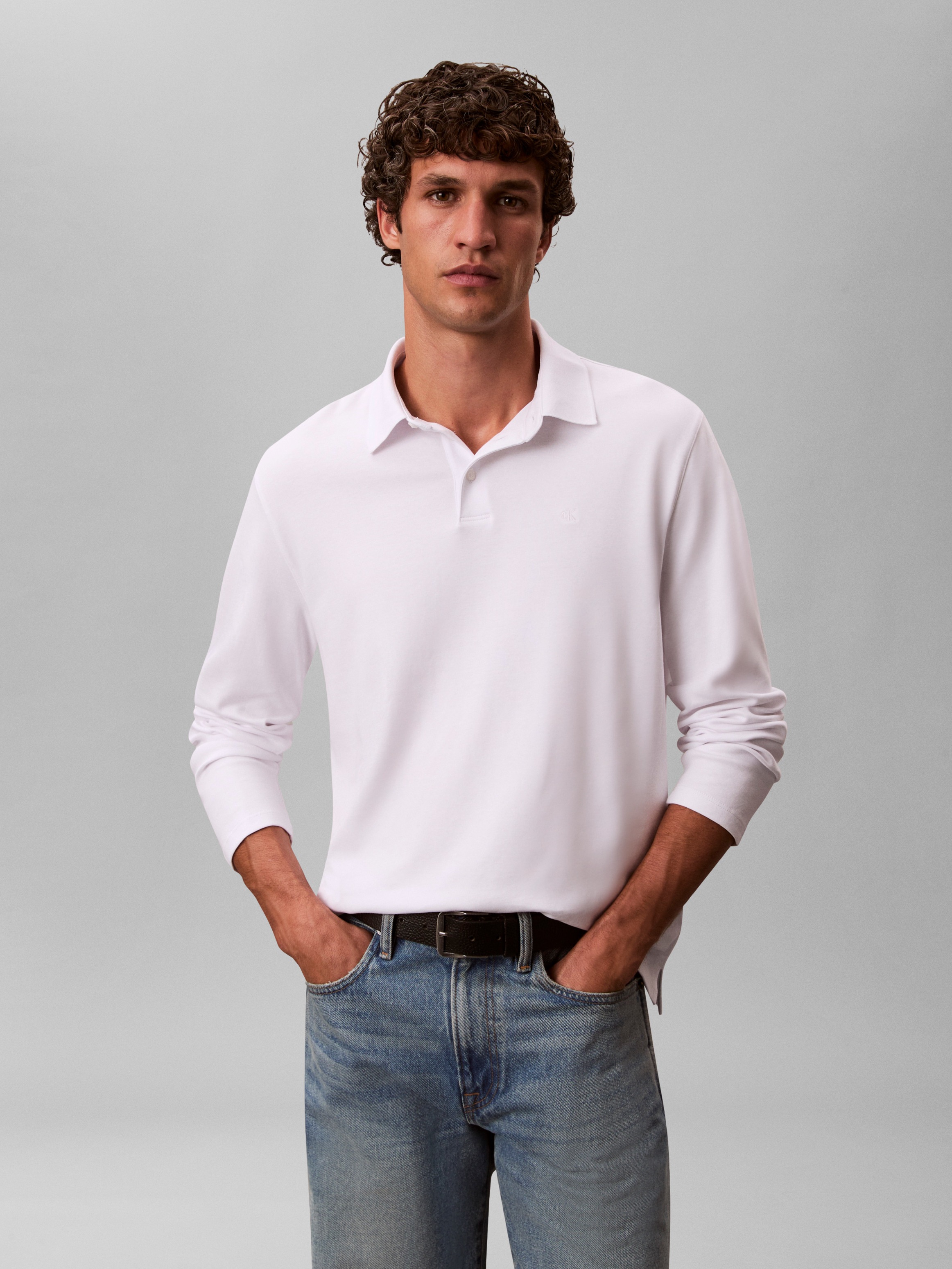Calvin Klein Langarm-Poloshirt "LS SUPIMA COTTON SOLID POLO" regular fit mi günstig online kaufen
