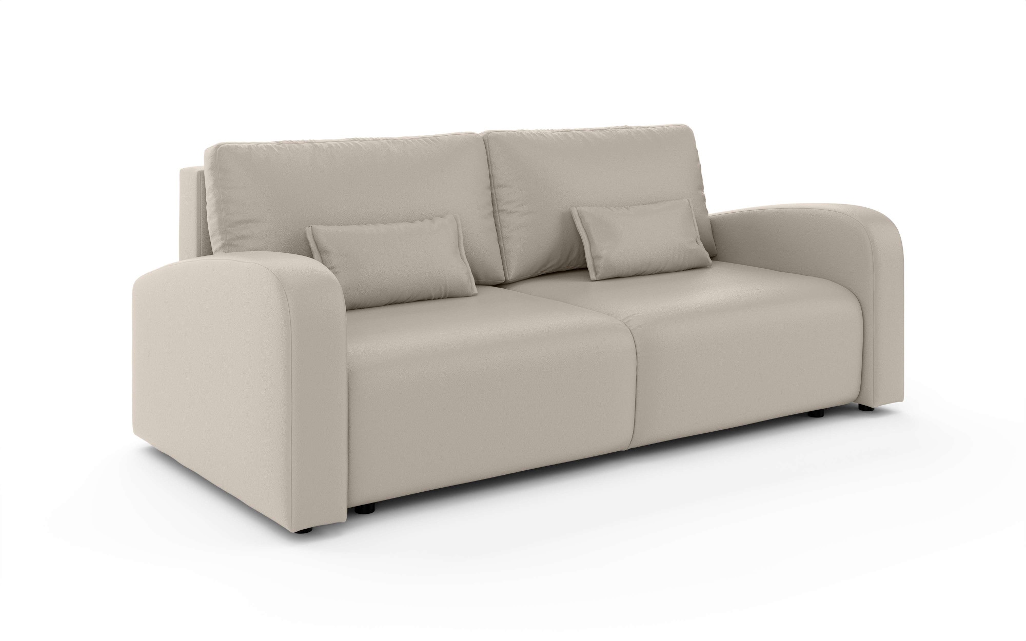 INOSIGN 3-Sitzer »JIGGS wahlweise Schlafsofa mit Bettkasten, Maße B/H/T: 228/96/110 cm«, Sofa mit Wellenunterfederung, enthält 2 Rückenkissen und 2 Zierkissen