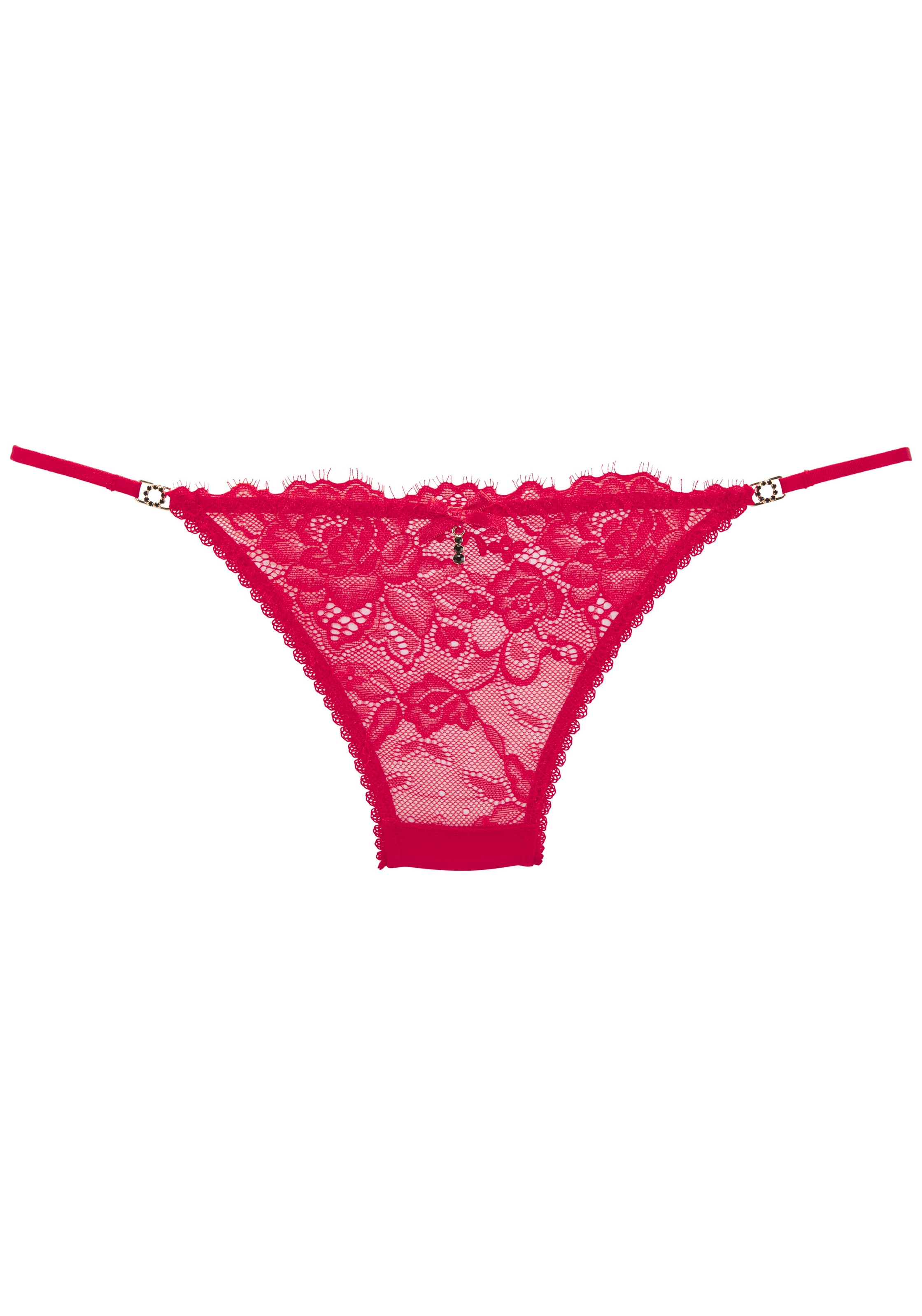 LASCANA Tanga "Samara", mit feiner Satinschleife und extravaganten Strassac günstig online kaufen