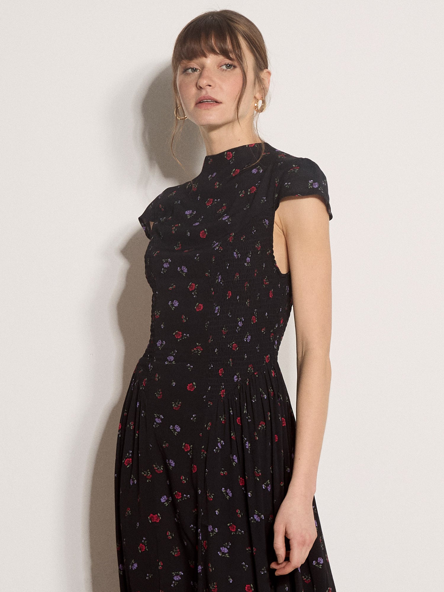 Apricot Minikleid »Geblümtes kurzes Kleid« mit Smokdetails