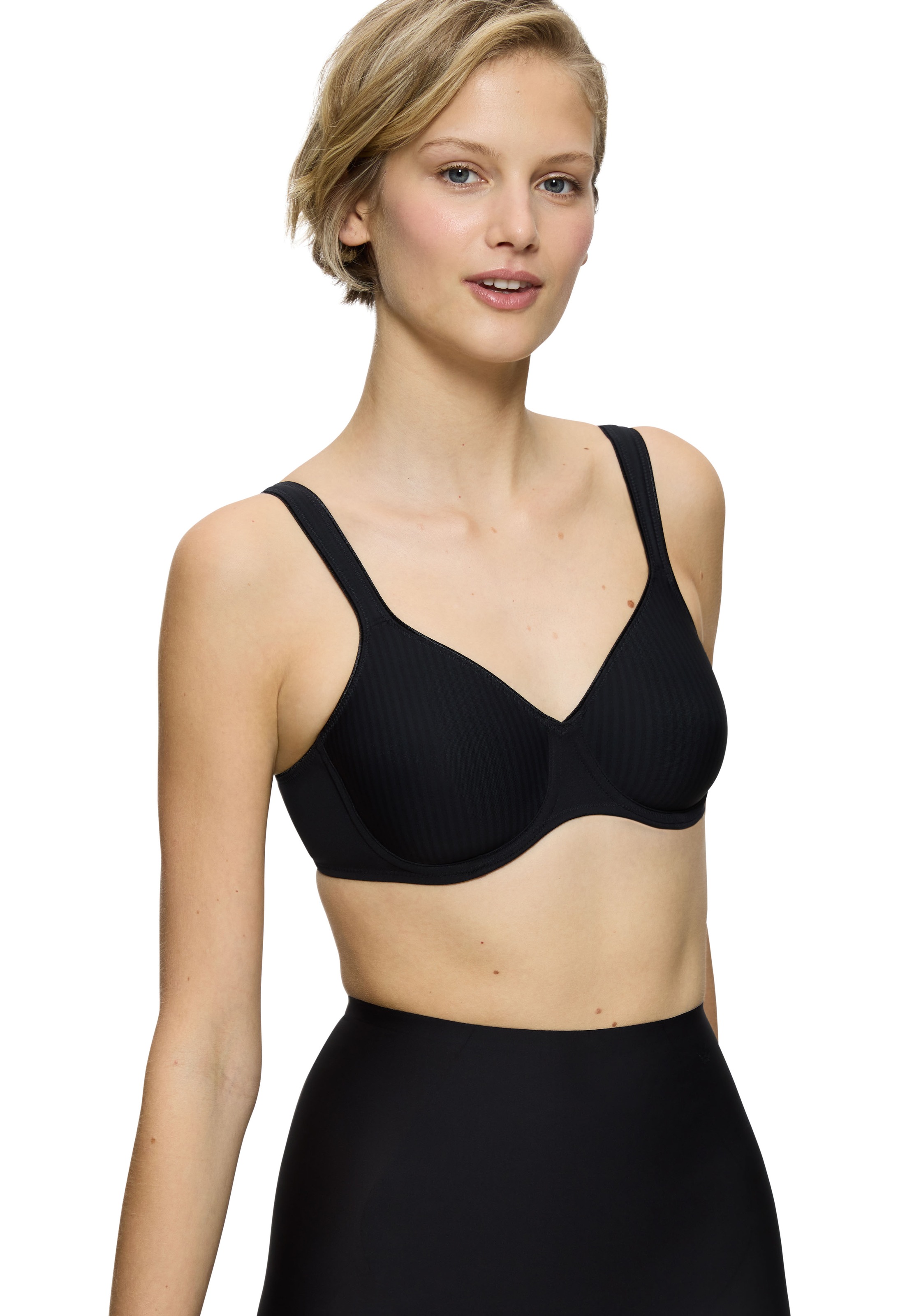 Triumph Bügel-BH "Modern Soft+Cotton W", Cup B-F, mit dezentem Streifenmuster, Basic Dessous