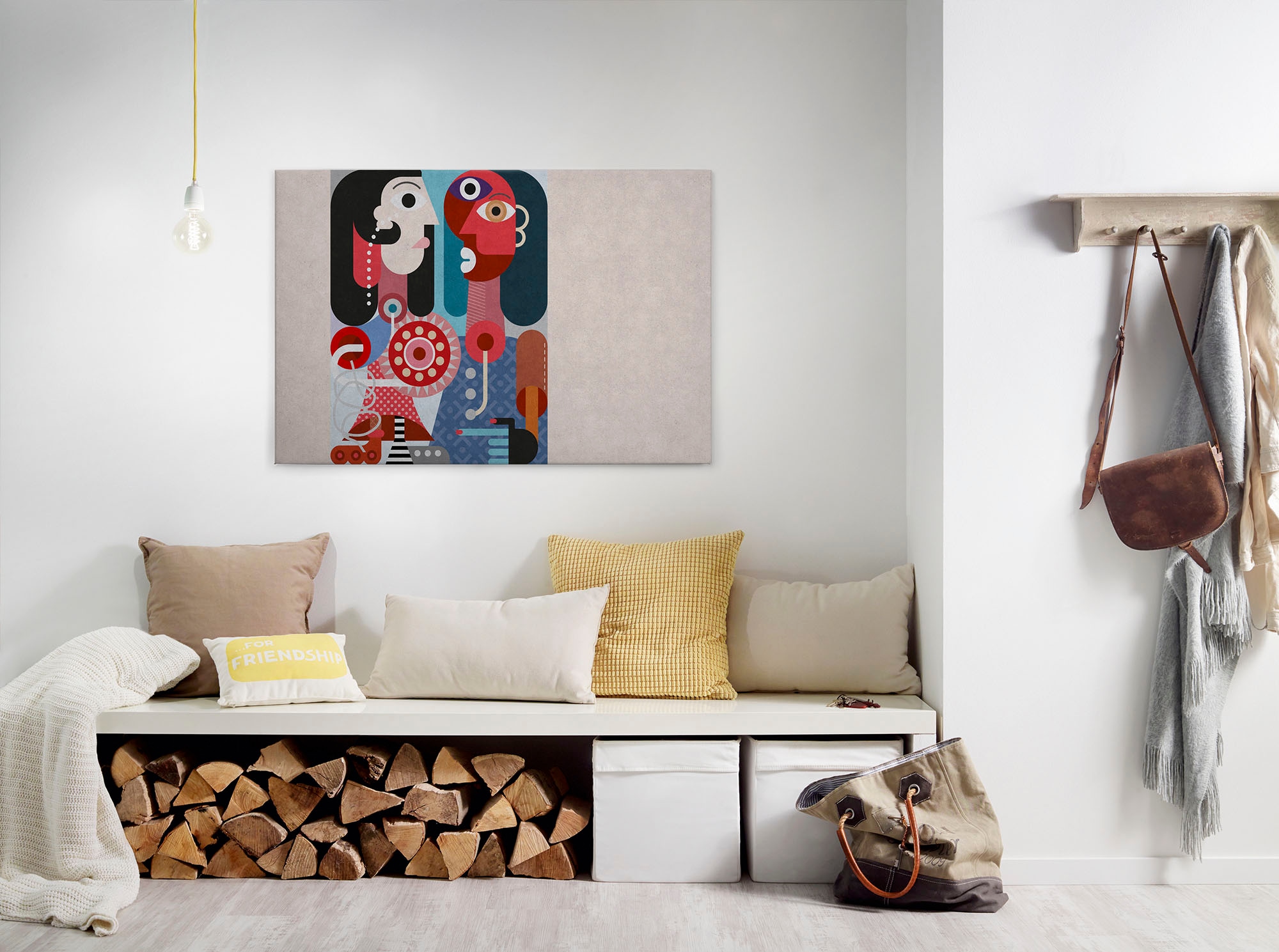 A.S. Création "couples 3" Abstrakt Kunst 1 Stk. tlg. Keilrahmen Bild Bunt Abstrakt Menschen Leinwand-Bild Wohnzimmer modern