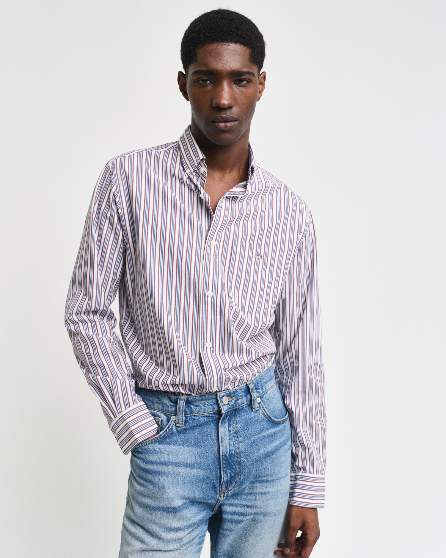 Gant Langarmhemd "REG POPLIN STRIPE SHIRT", Regular Fit Popeline Hemd mit S günstig online kaufen