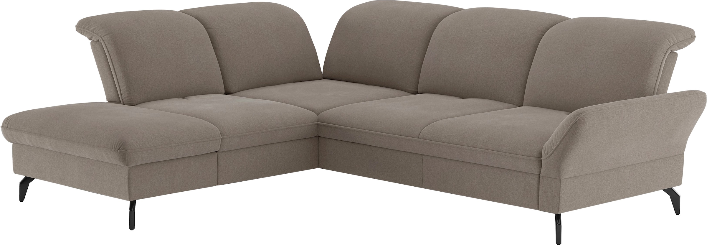 sit&more Ecksofa »Leandro L-Form« Wahlweise mit Bett- , Kopfteil - und Armlehnfunktion, sowie Stauraum