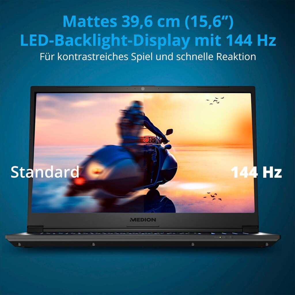 Medion® Gaming-Notebook »Crawler E30 i5-12450H 39,62cm (P)«, 39,6 cm, / 15,6 Zoll, Intel, Core i5, GeForce RTX 3050, 512 GB SSD