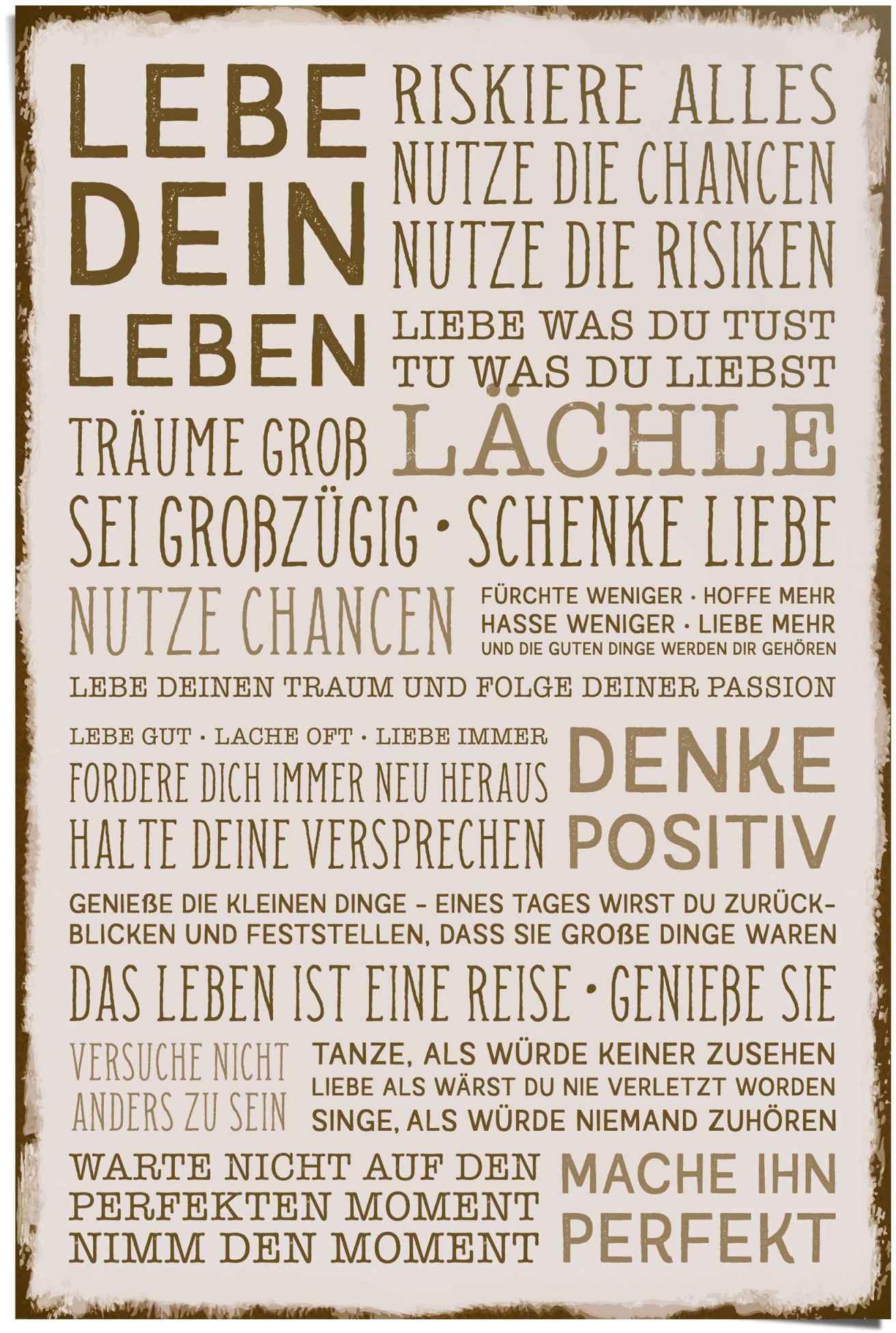 Reinders Poster "Denke positiv", (1 St.) günstig online kaufen