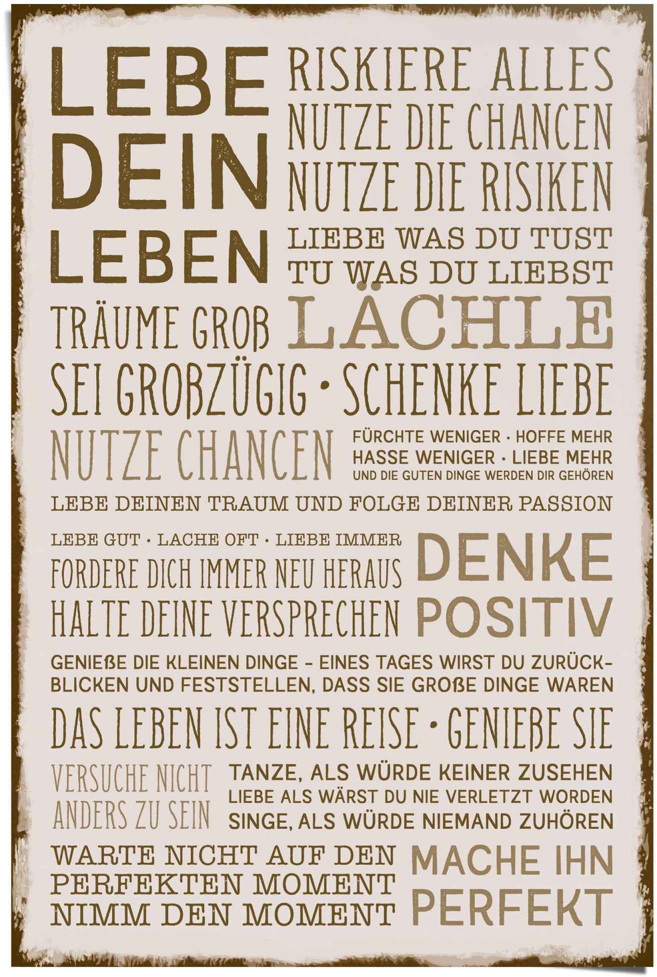 Reinders Poster "Denke positiv" 1 Stk. tlg. günstig online kaufen