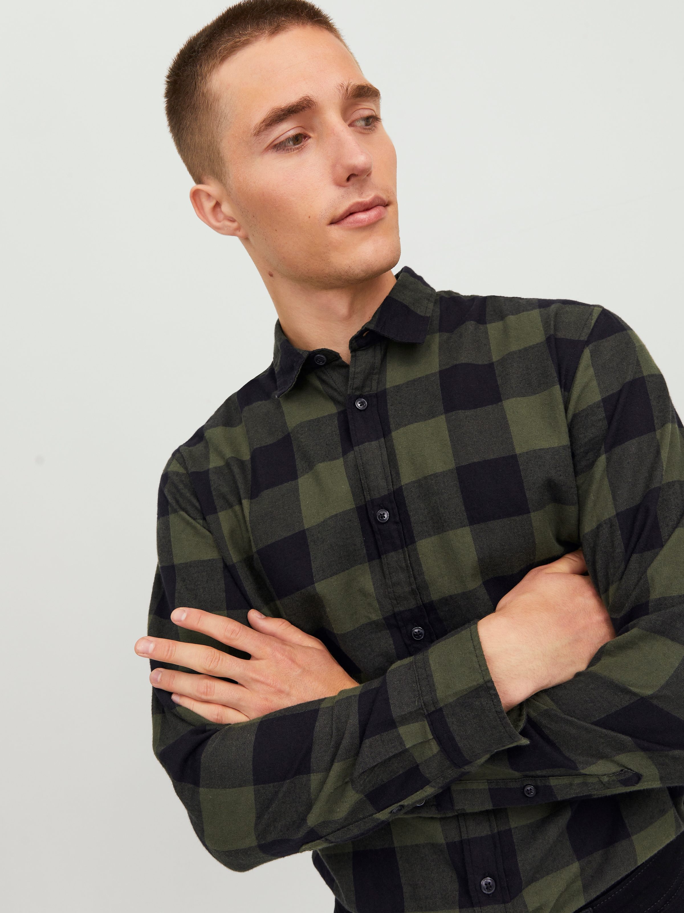 Jack & Jones Langarmhemd »JJEGINGHAM TWILL SHIRT L/S NOOS«