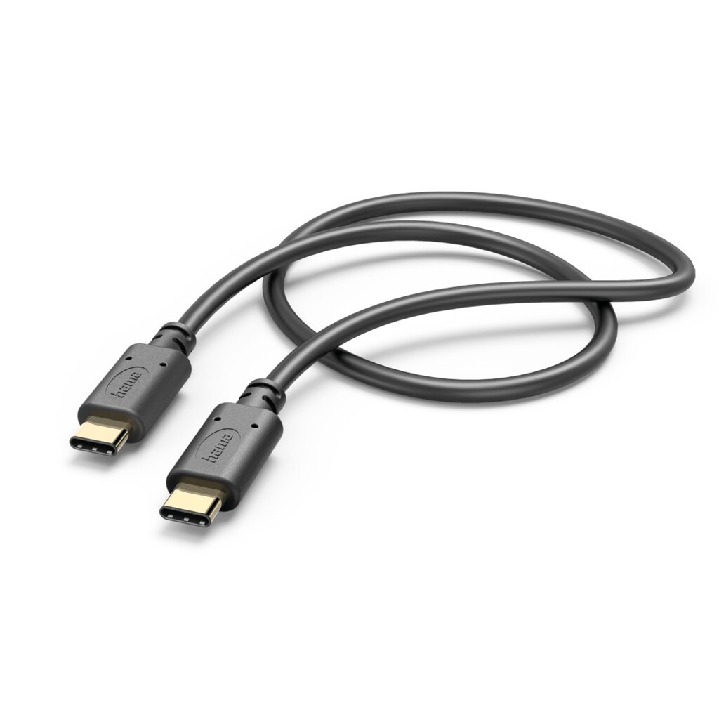 Hama USB-Kabel »Schnellladekabel mit 2x USB-C Anschluss schwarz, 1 m, USB Standard 2.0«, USB-C, 100 cm