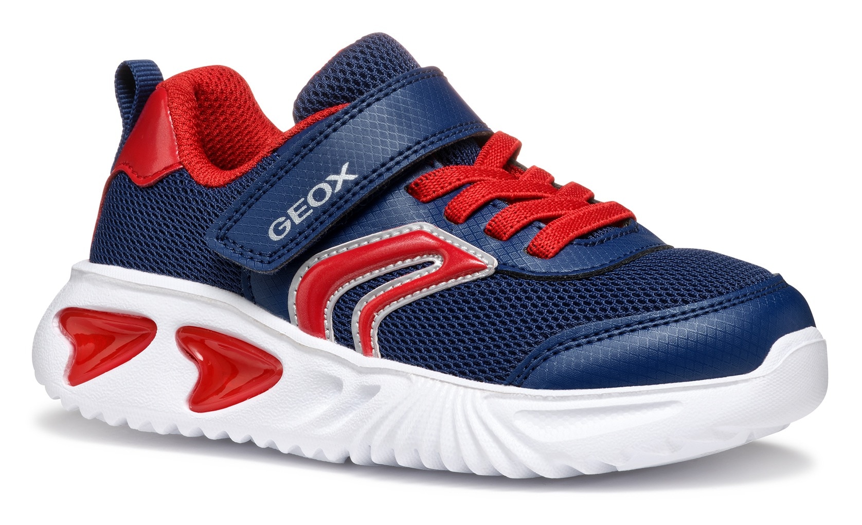 Geox Sneaker »J ASSISTER BOY Blinkschuh«, Sportschuh, Klettschuh mit auffällig blinkender Sohle