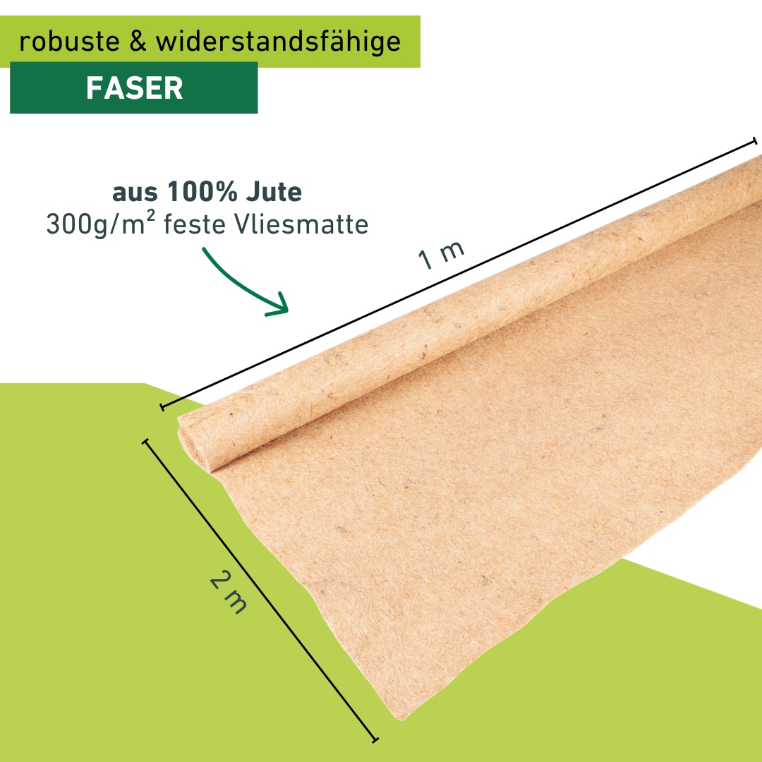 Windhager Unkrautvlies »aus Jute für Hochbeete« 1 Stk. tlg. Jutematte aus Jutefaser, Hochbeetmatte 2 x 1 m, 300 g/m²