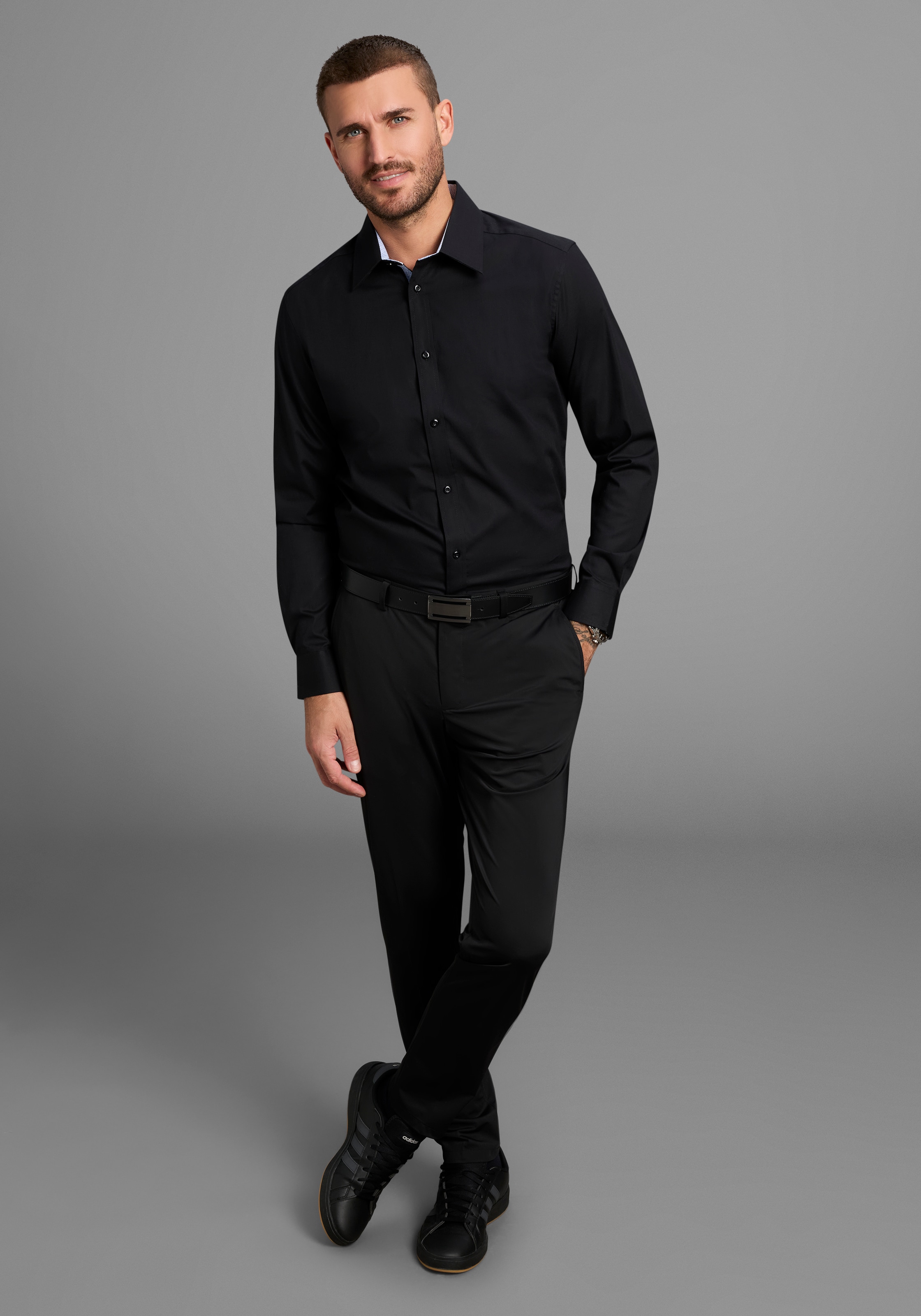 Bruno Banani Langarmhemd »elastische Baumwollqualität« für maximale Bewegungsfreiheit durch Stretch