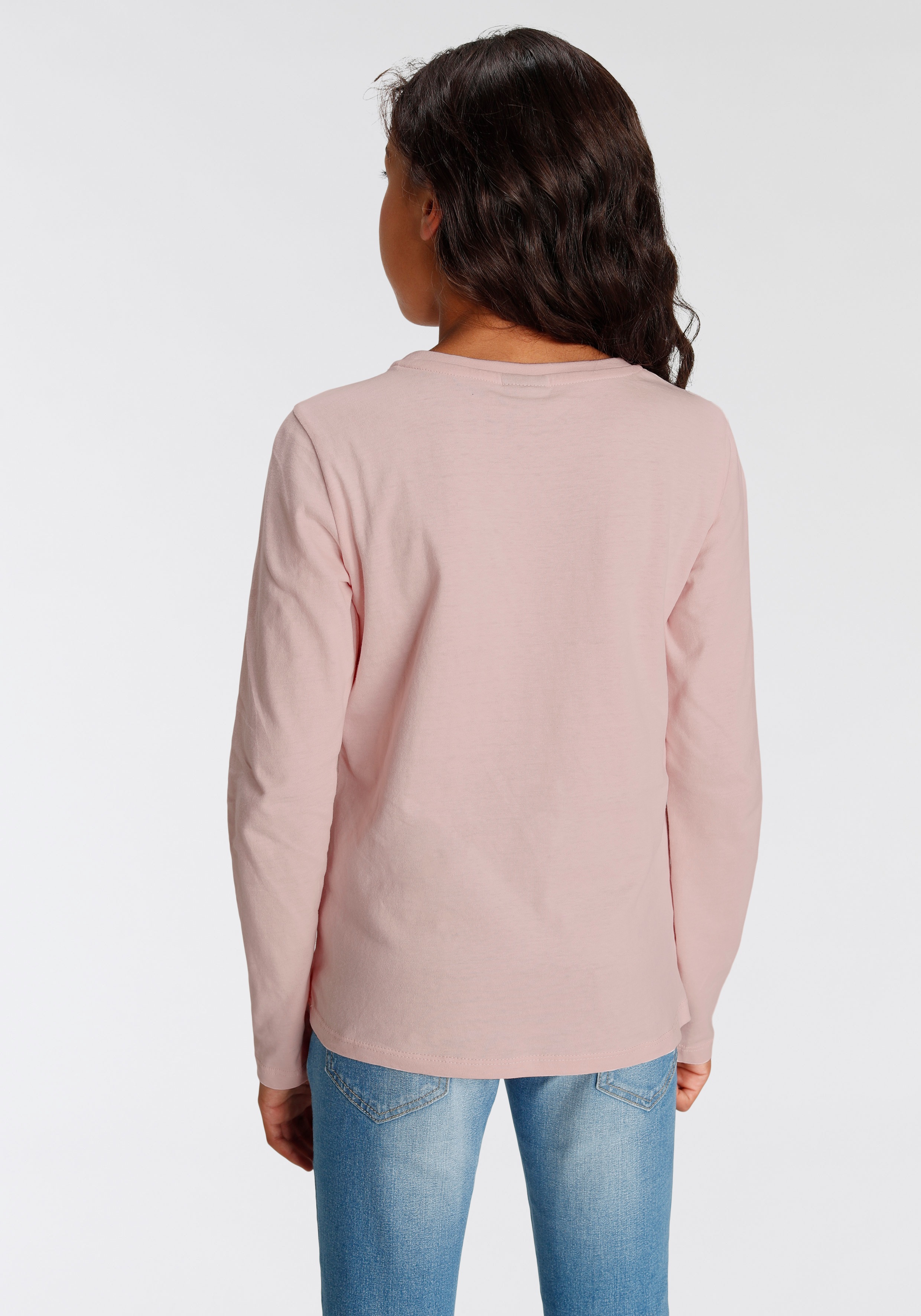 Thumbnail - KIDSWORLD Langarmshirt "Peace" Langarm, Basic-Passform, mit Statements/Sprüchen
