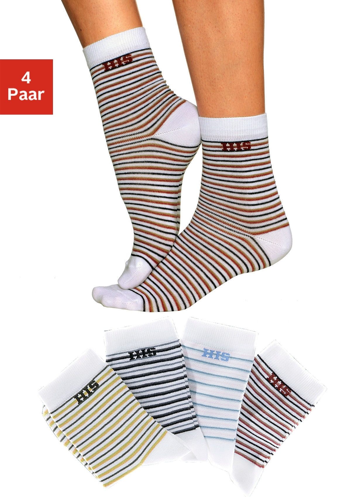 H.I.S Kojinės (Packung 4 poros) su eingestri...