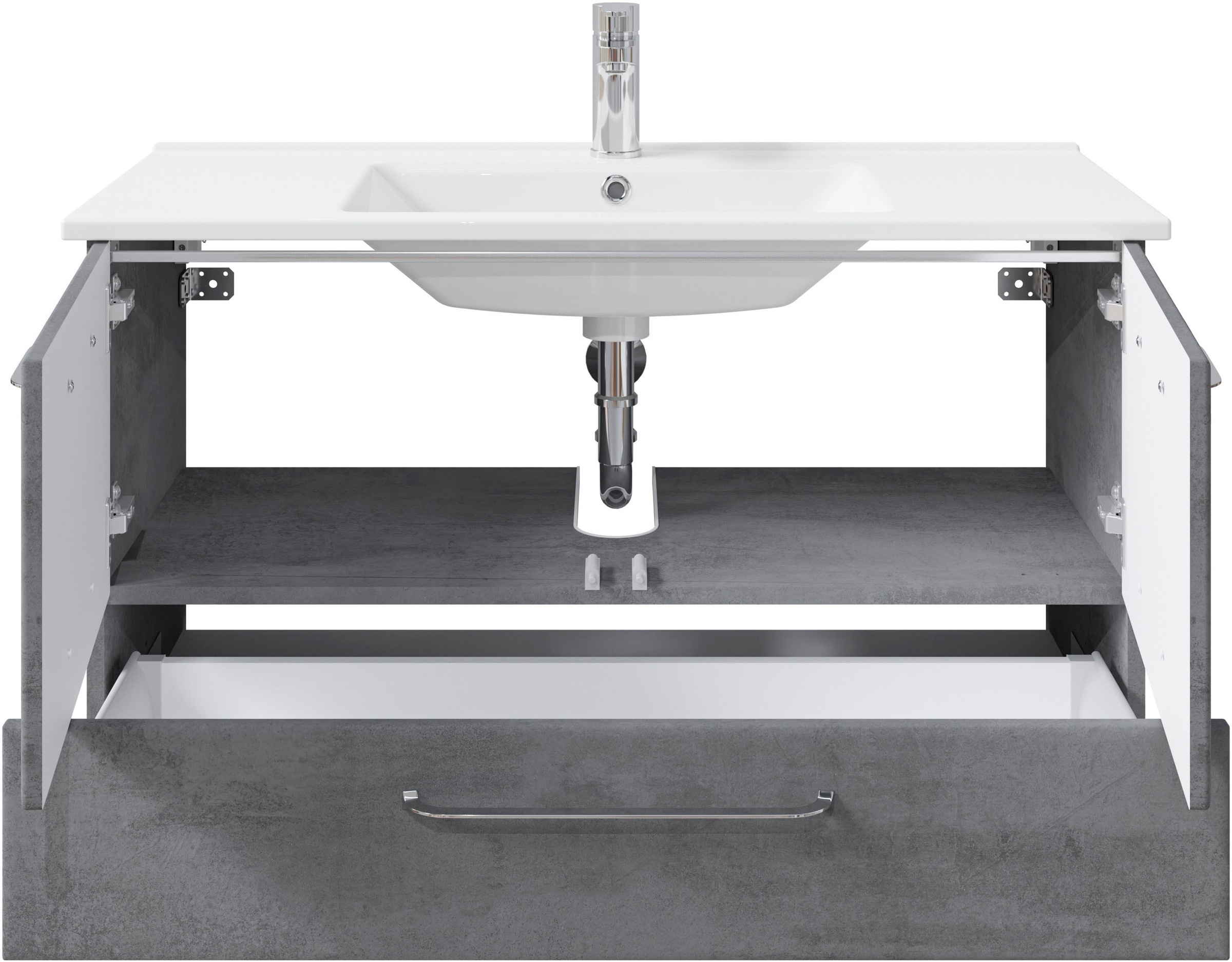 Thumbnail - Saphir Badmöbel-Set "Quickset 945 Keramik-Waschtisch mit Unterschrank, 100 cm breit" 1 Stk. tlg.