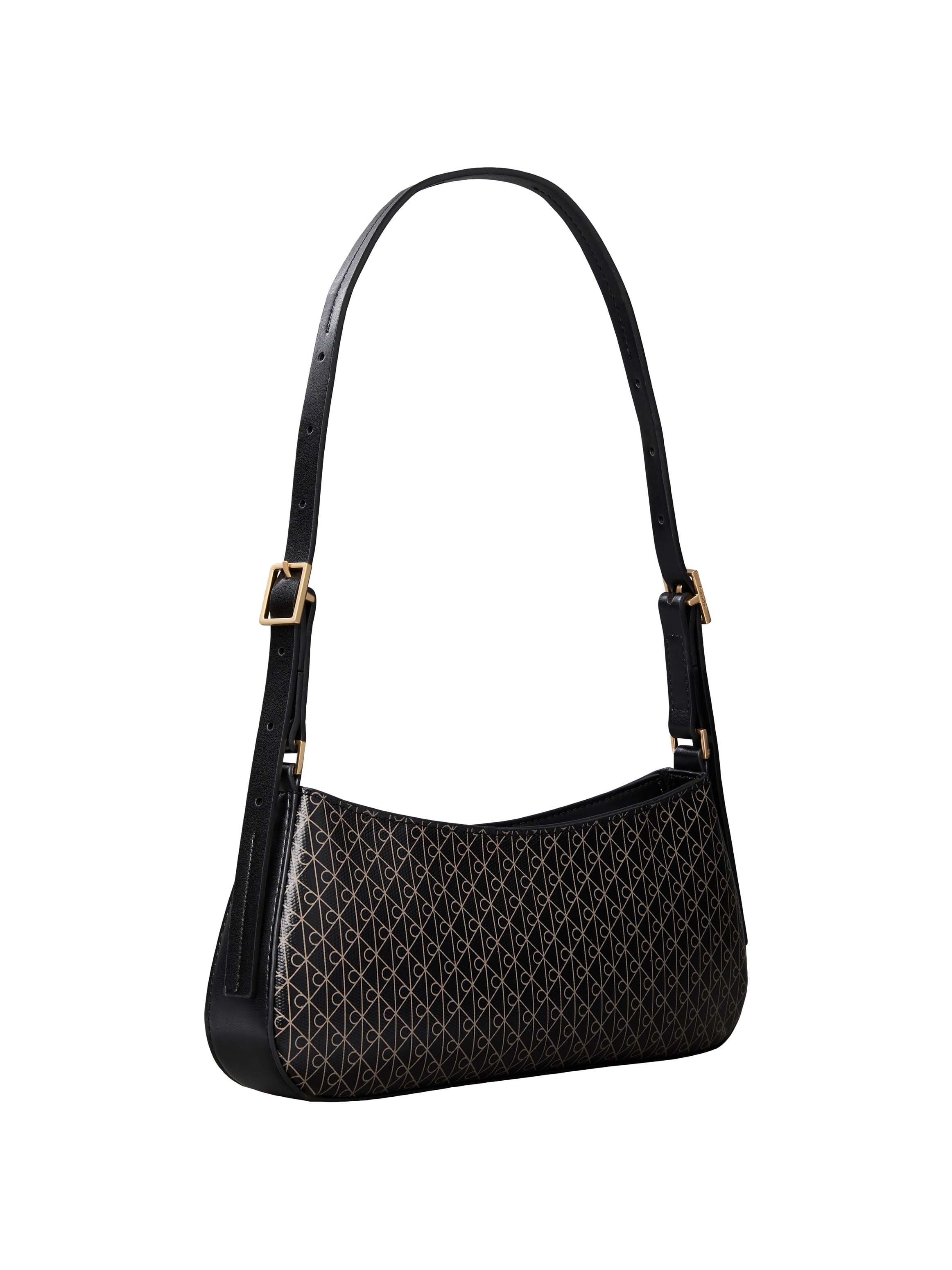 Calvin Klein Schultertasche »EMBLEM AOP SMALL SHOULDER BAG« Damen Umhängetasche, Tragetasche Handtasche mit CK-Logodruck