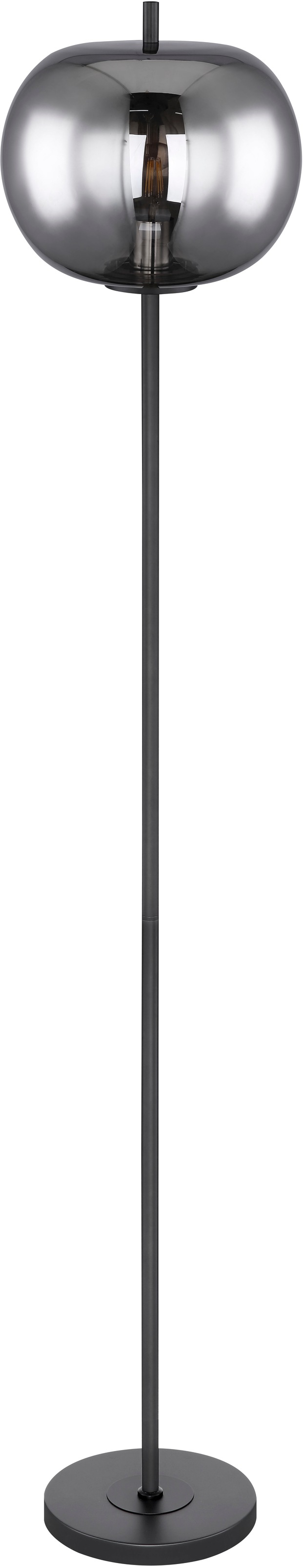 GLOBO LIGHTING Stehlampe »BLACKY« E27 1 Stk. Stehleuchte Schwarz, Glas, Fußtritt, E27
