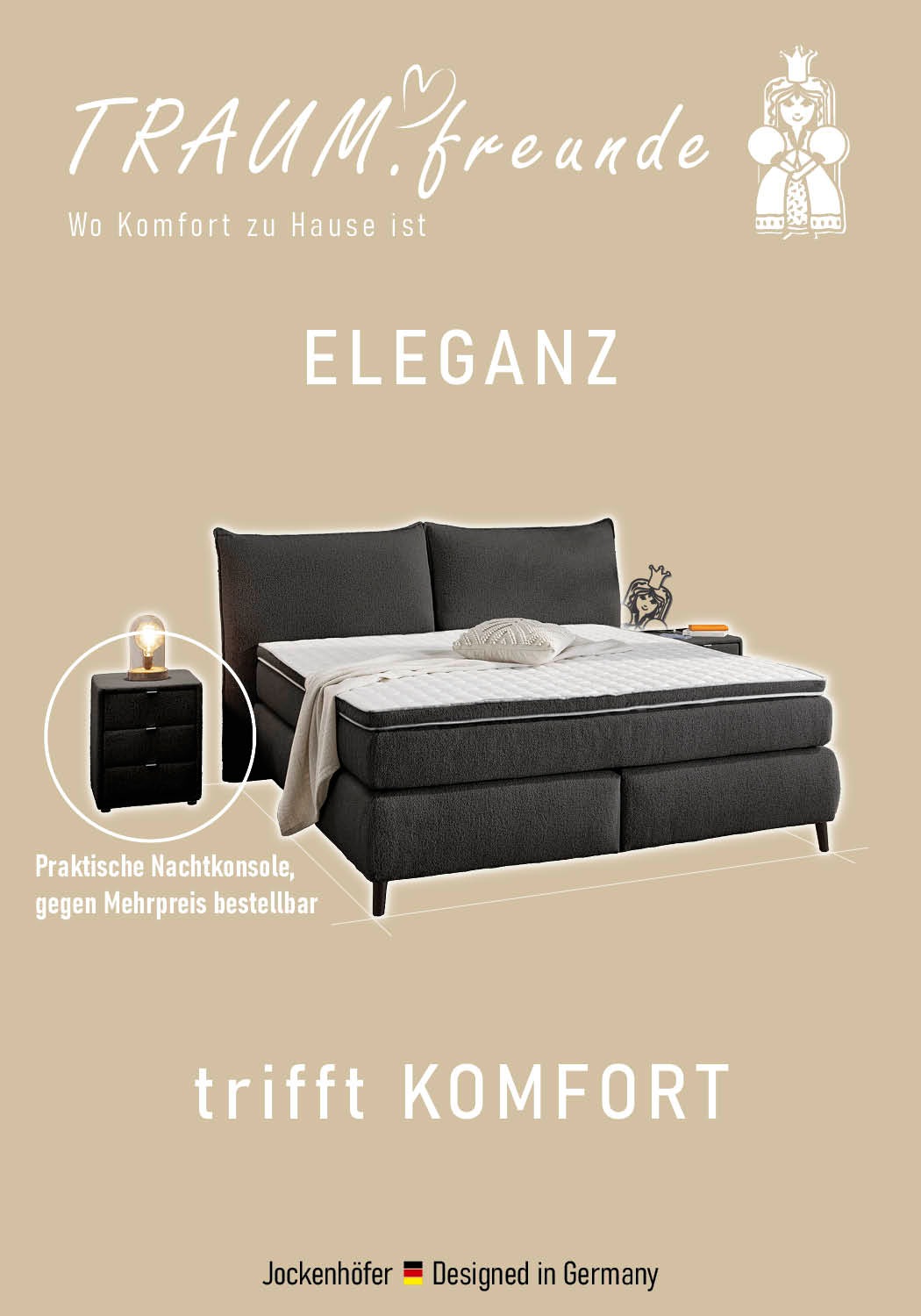 Thumbnail - Jockenhöfer Gruppe Boxspringbett "Hacienda, Breite 180cm,erhältlich in verschiedenen Farben" 7-Zonen-TTFK-Matratze, KS-T...