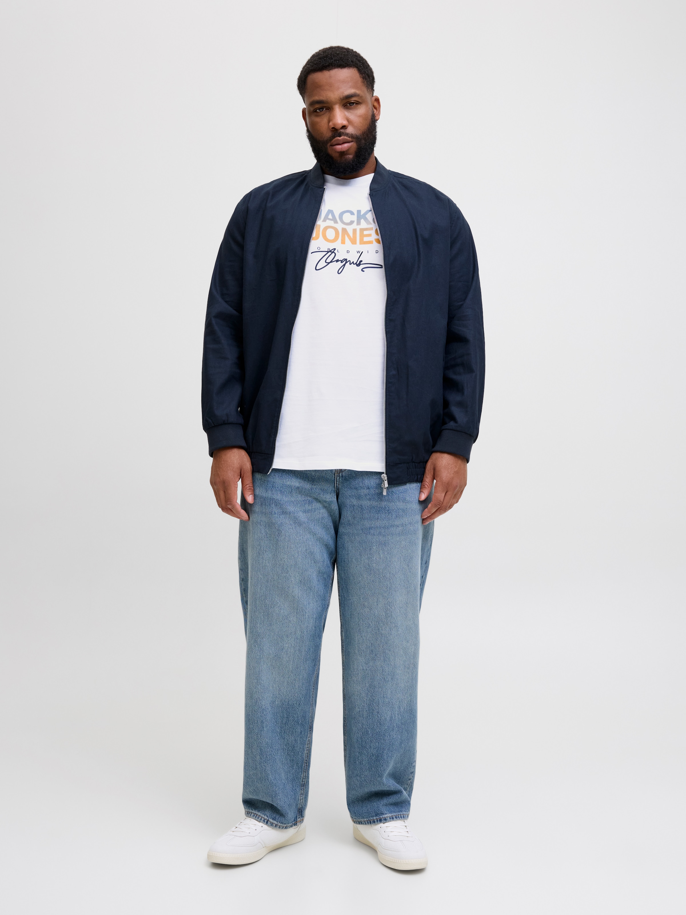 Jack & Jones PlusSize Print-Shirt »JORCANGGU TEE SS CREW NECK FST PLS«, mit Logo Print