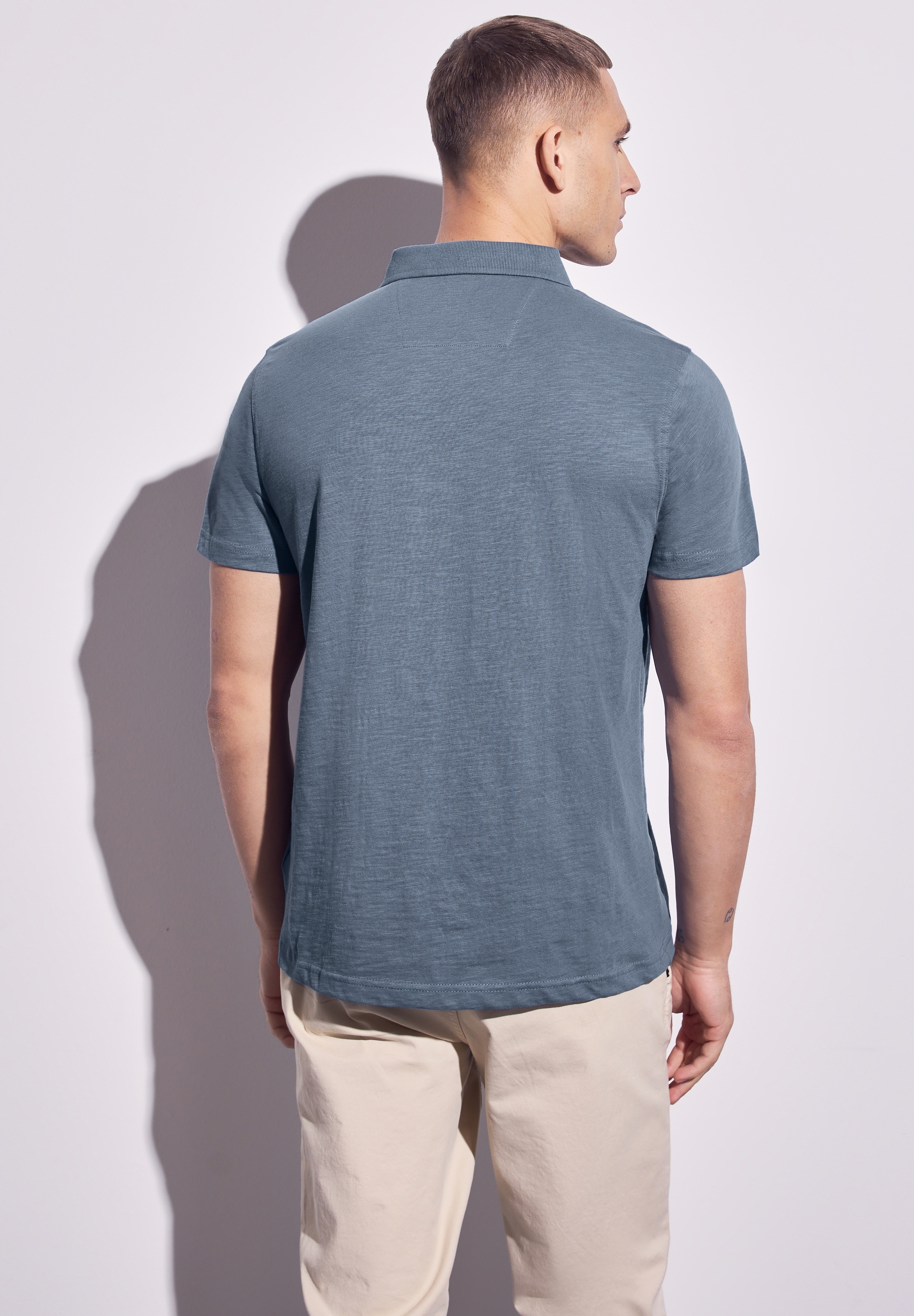STREET ONE MEN Poloshirt, aus reiner Baumwolle
