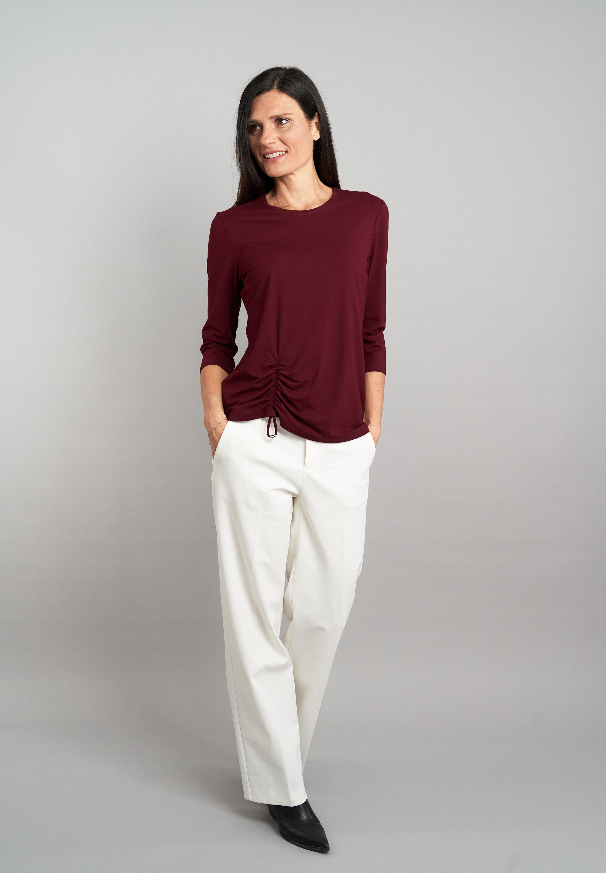 Thumbnail - Seidel Moden 3/4-Arm-Shirt mit Raff-Detail vorne - MADE IN GERMANY