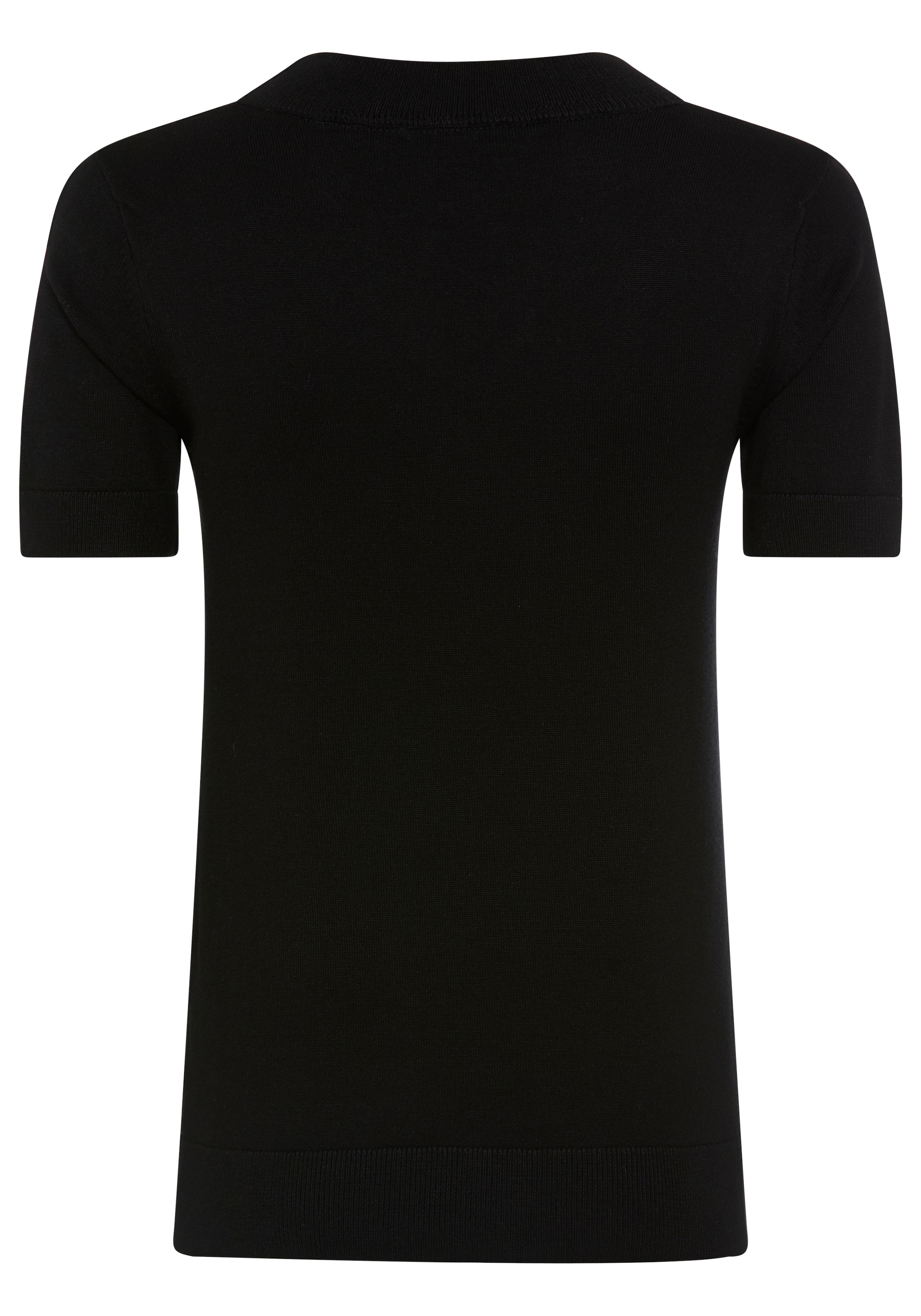 Bruno Banani Kurzarmpullover mit modischem Cut-Out und Schmuck-Detail