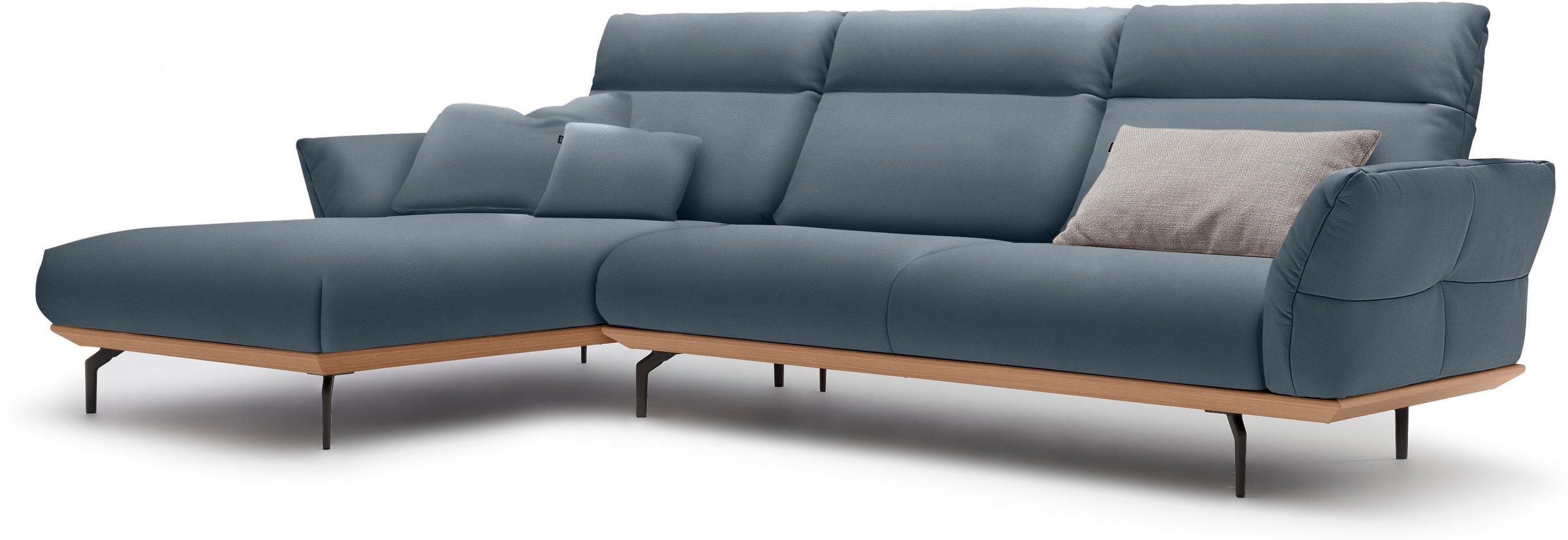 Creation BY ROLF BENZ Ecksofa "CR.460" Sockel in Eiche, Winkelfüße in Umbra günstig online kaufen