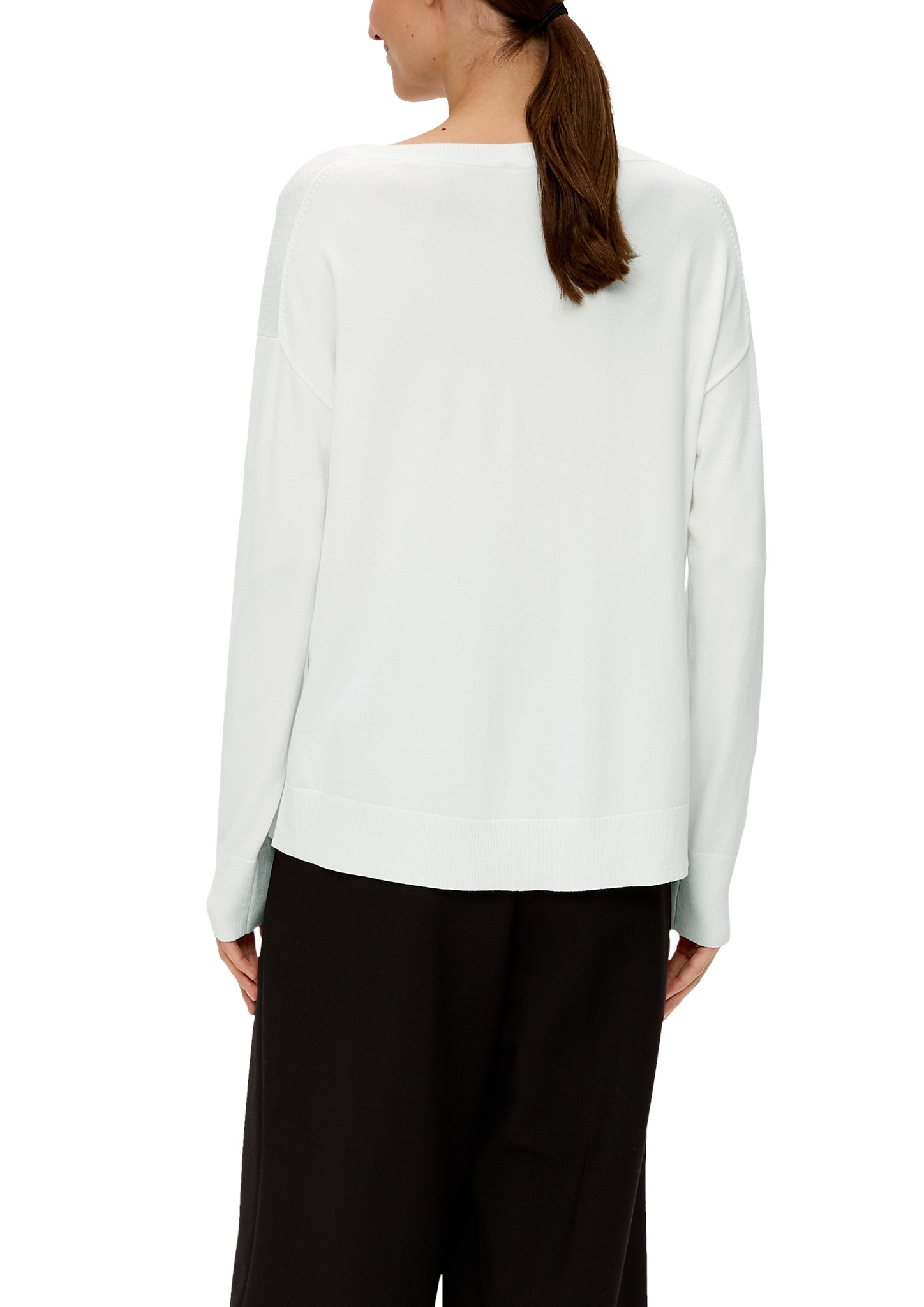 s.Oliver BLACK LABEL Longpullover mit Drop-Shoulder Look günstig online kaufen