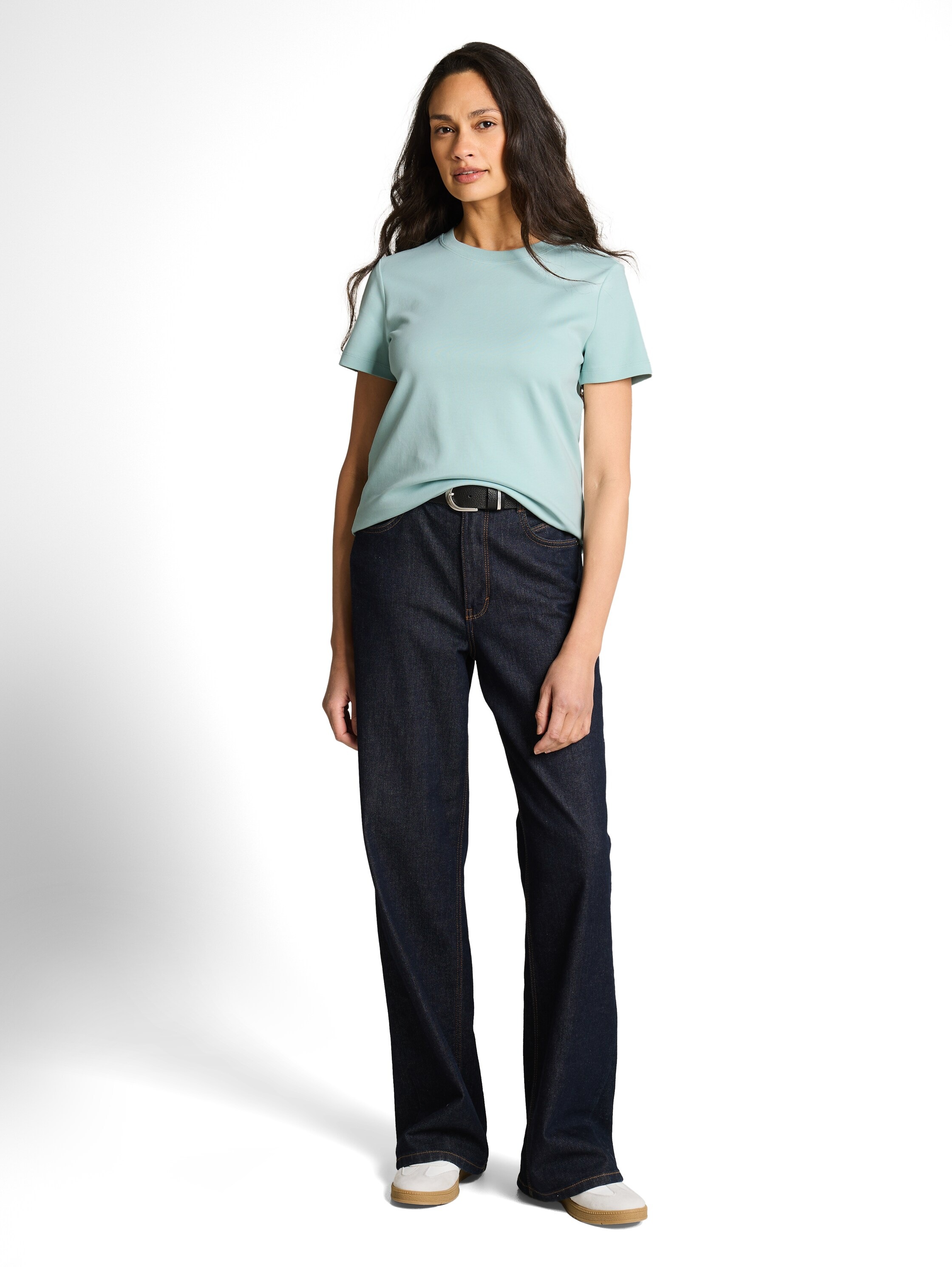 T-Shirt TOM TAILOR, Damen, Gr. XL, blau haze, Single Jersey, Obermaterial: 100% Baumwolle, unifarben, regular fit normal, Rundhals, gerader Abschluss, Shirts T-Shirt 6