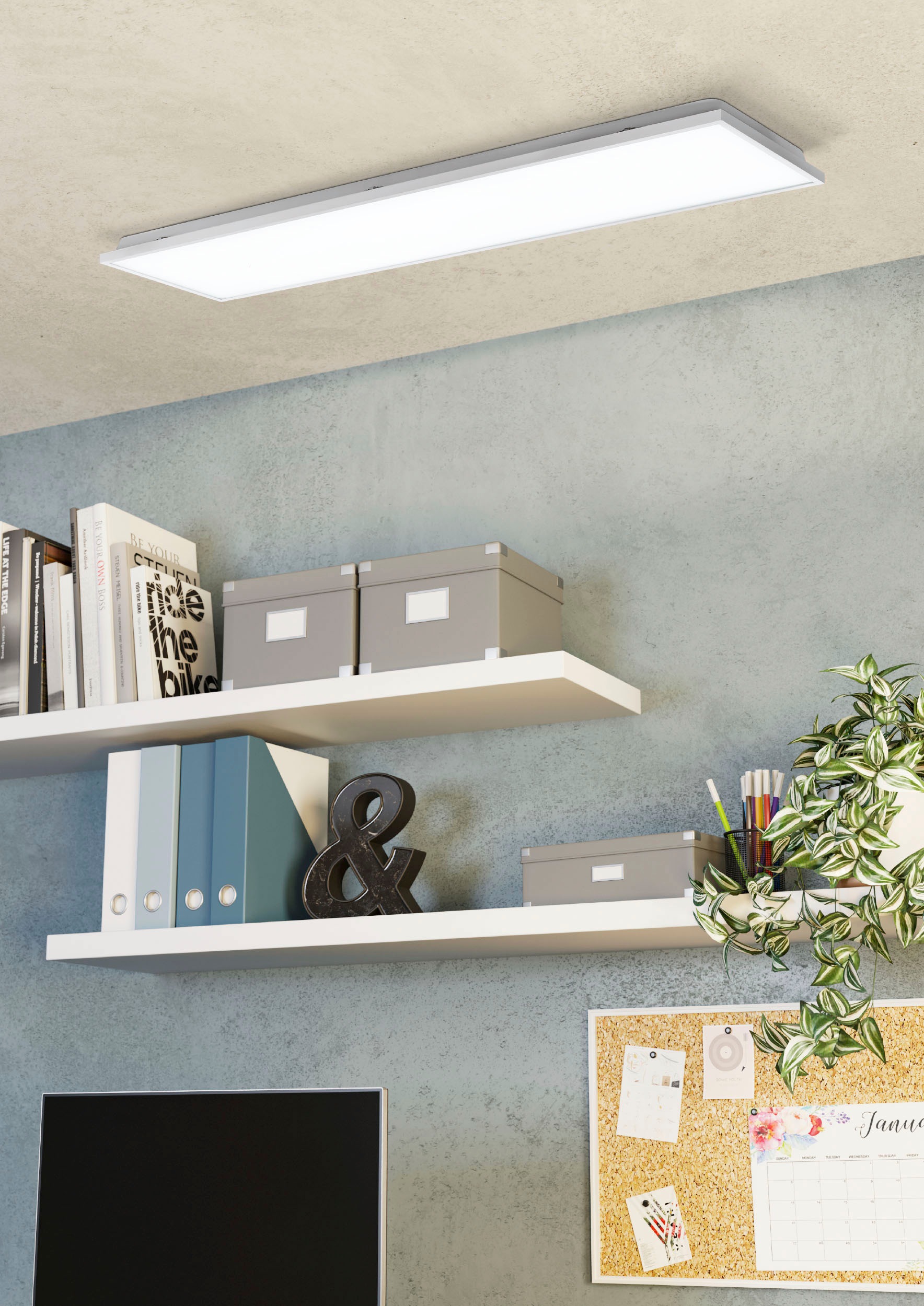 EGLO Deckenleuchte »URTEBIETA«, Leuchtmittel LED-Modul | LED fest integriert, Deckenleuchte in weiß aus Stahl - 32W - Neutralweiß