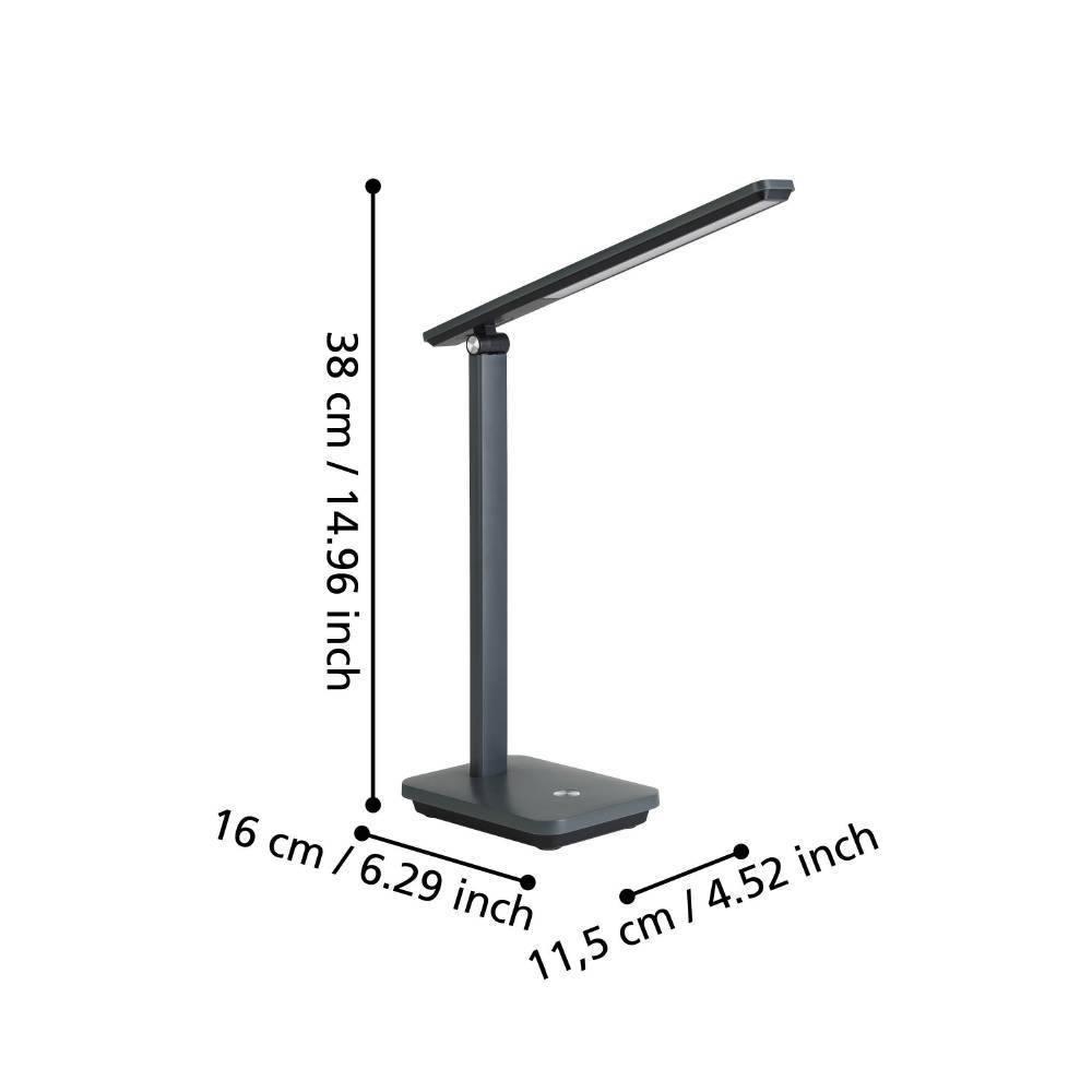 EGLO Tischleuchte »INIESTA LED Tischlampe, Touchsensor, dimmbar, USB«, 1 flammig, Leuchtmittel LED-Modul | LED fest integriert, Leselampe, Schreibtischlampe, 3-step CCT, Kopf verstellbar, 33x35x35cm