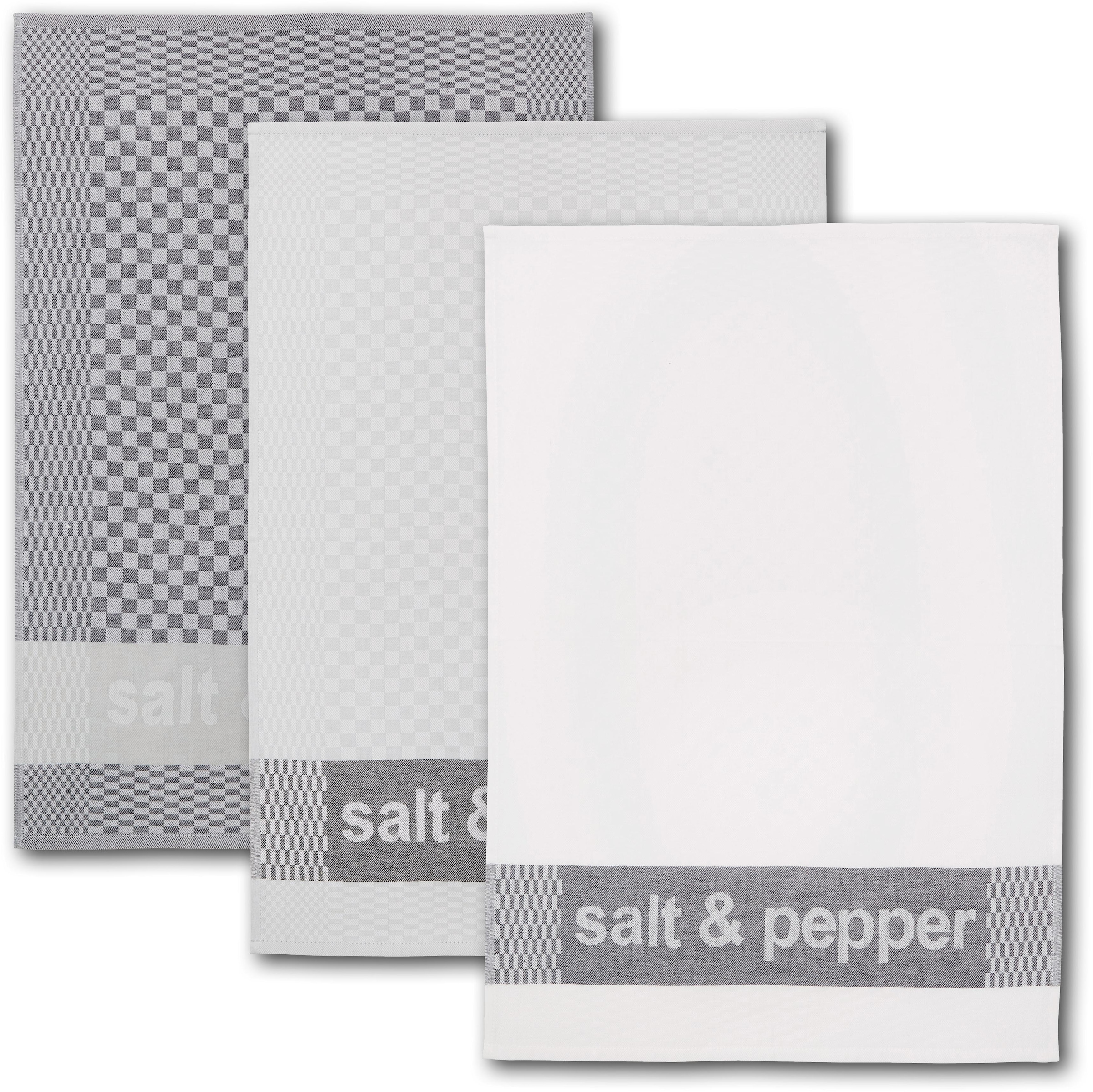 Dyckhoff Geschirrtuch »salt & pepper«, (Set, 6 tlg.), mit drei verschiedenen Motiven