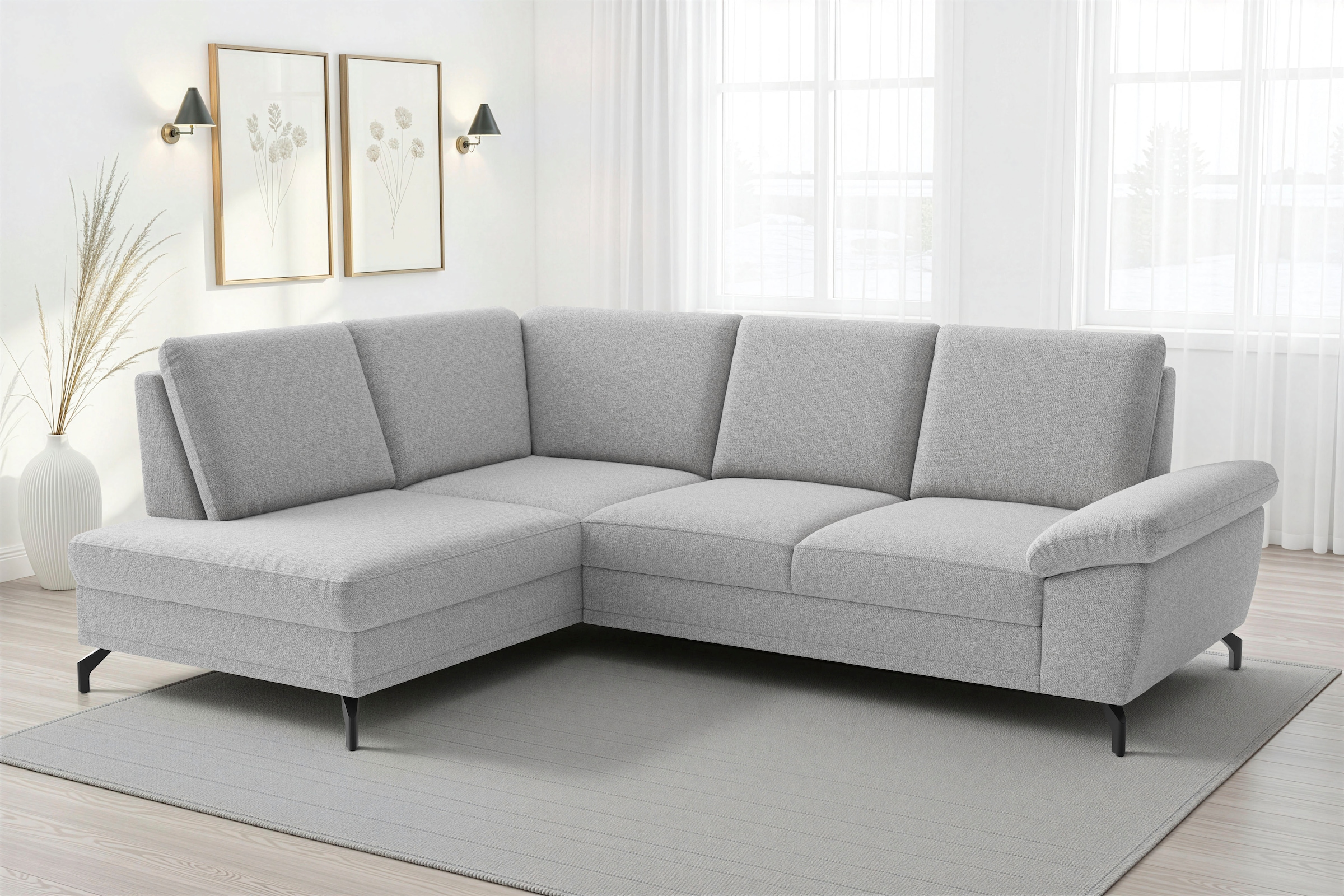 sit&more Ecksofa "Chelsea L-Form, B: 249 cm, Armteil- & Sitztiefenverstellung" optional Schlaffunktion und Bettkasten