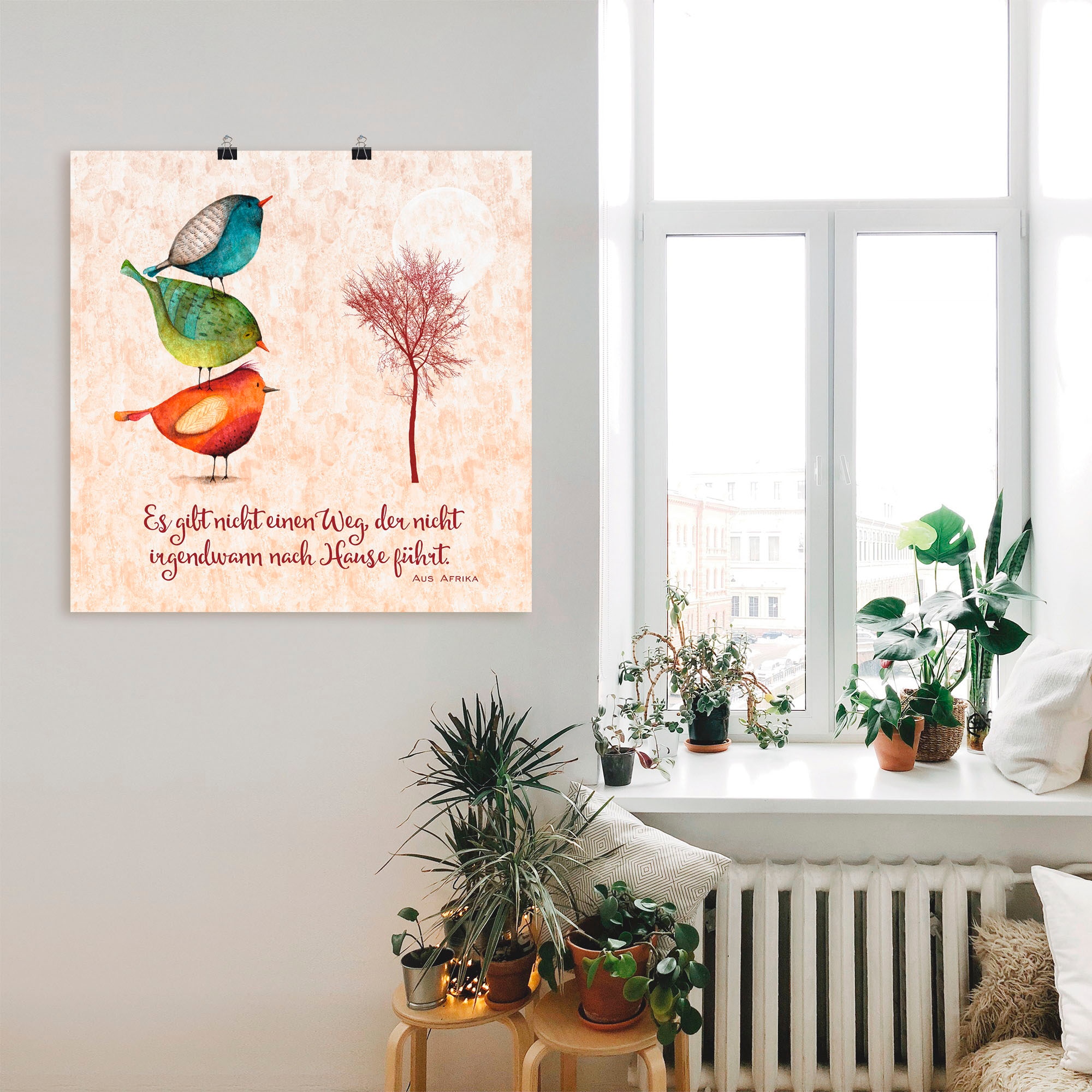 Artland Wandbild »Lebensweisheit Zu Hause«, Tiere, (1 St.), als Leinwandbild, Poster, Wandaufkleber in verschied. Größen