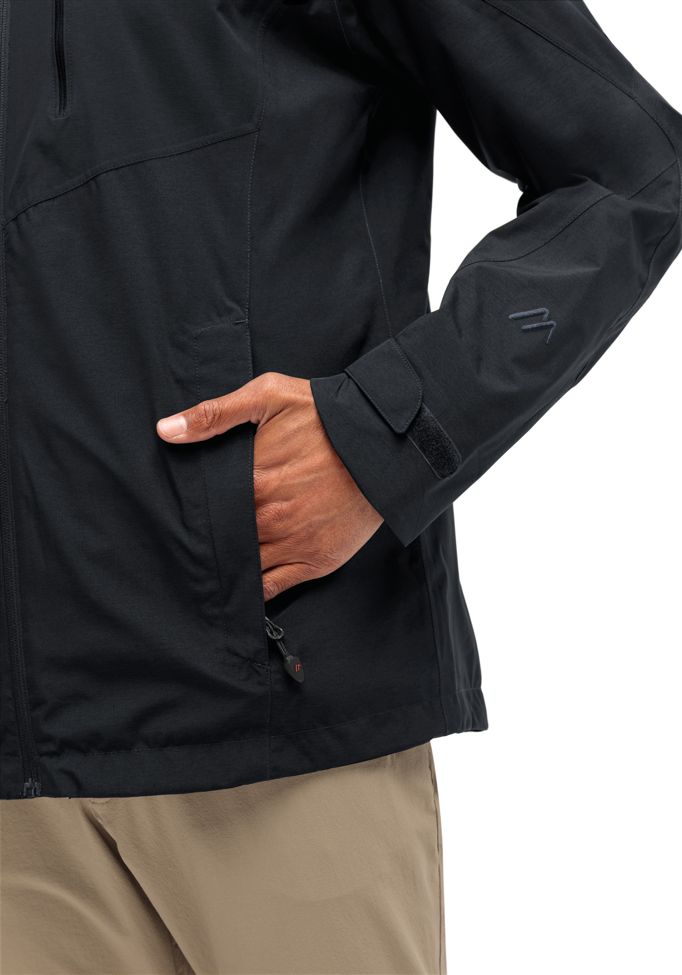 Maier Sports Outdoorjacke »Halny rec M«, Herren Funktionsjacke, wasserdichte Regenjacke mit Kapuze, Wanderjacke