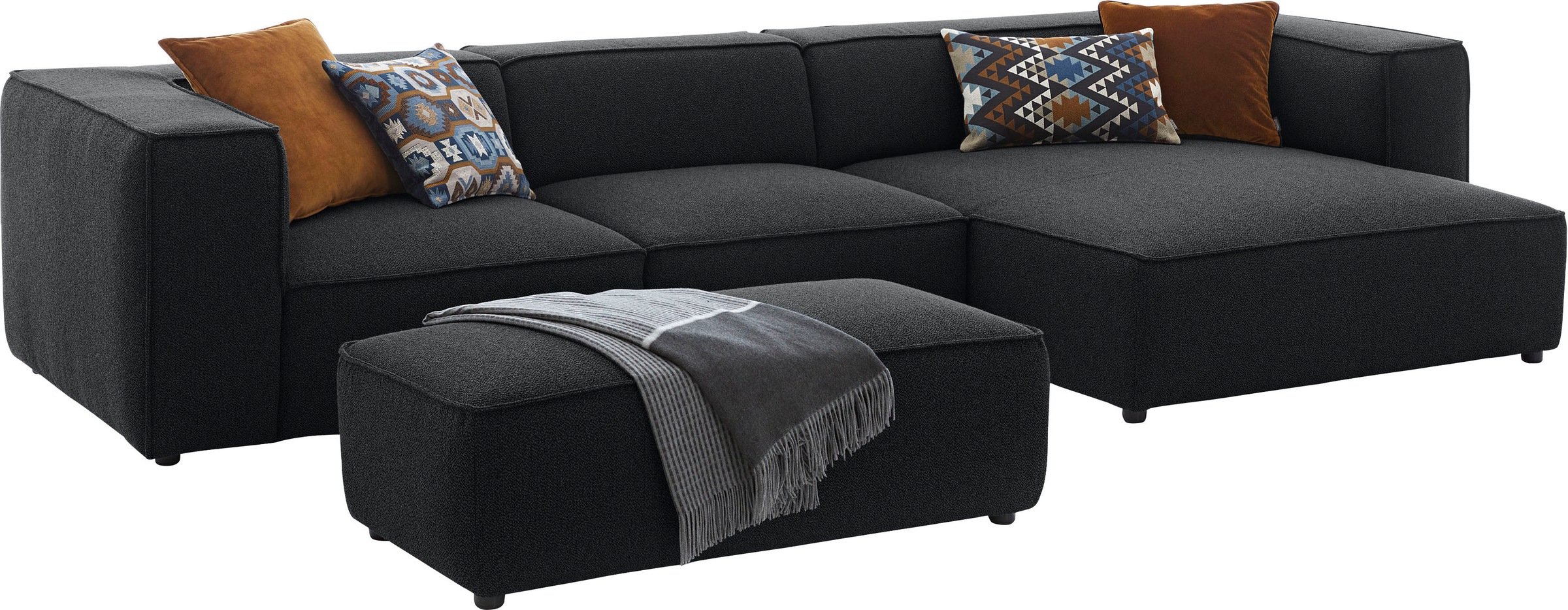 W.SCHILLIG Ecksofa »around-the-block«, mit eleganter Biese, mit Federkern, Breite 341 cm