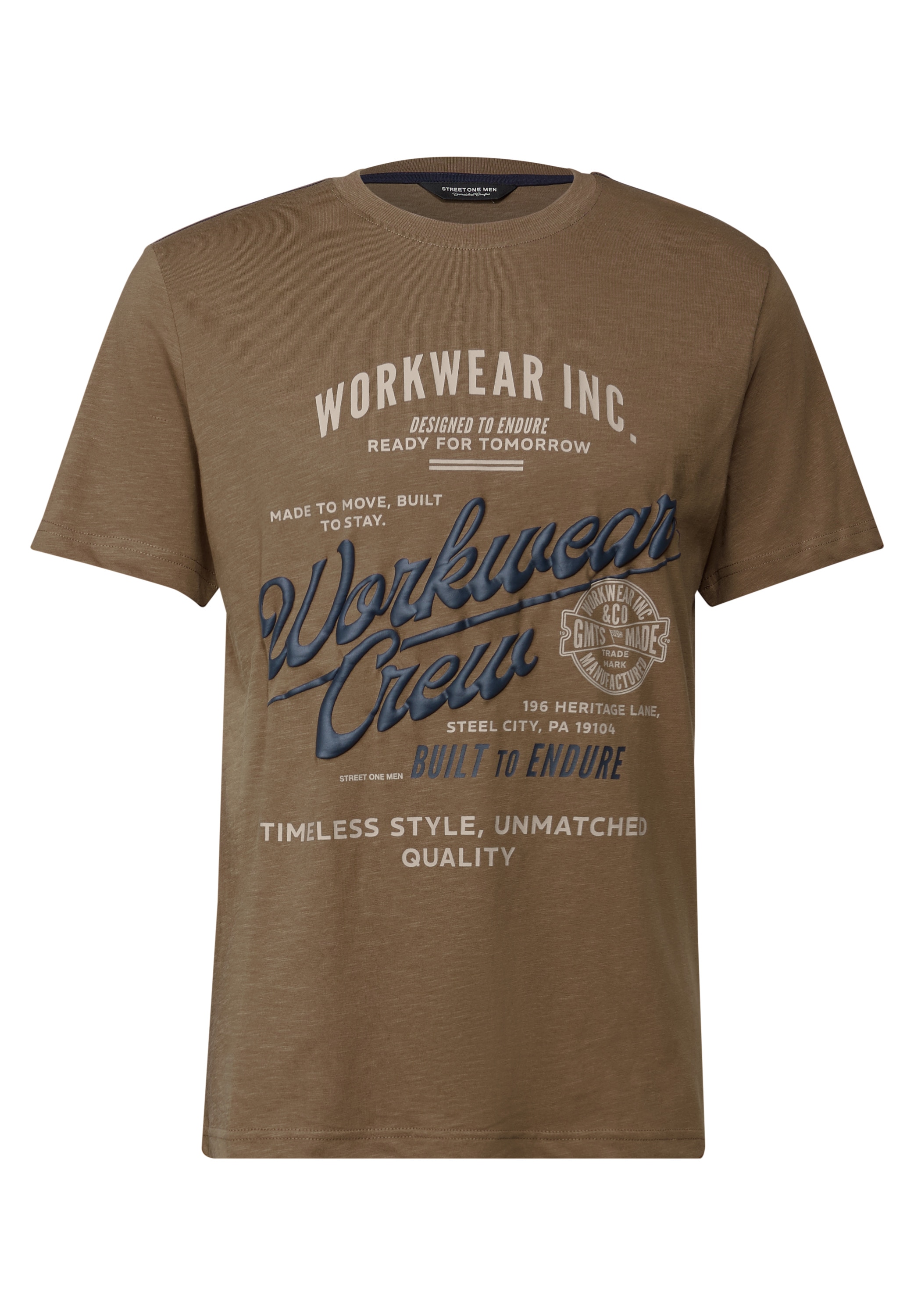 STREET ONE MEN T-Shirt, aus reiner Baumwolle